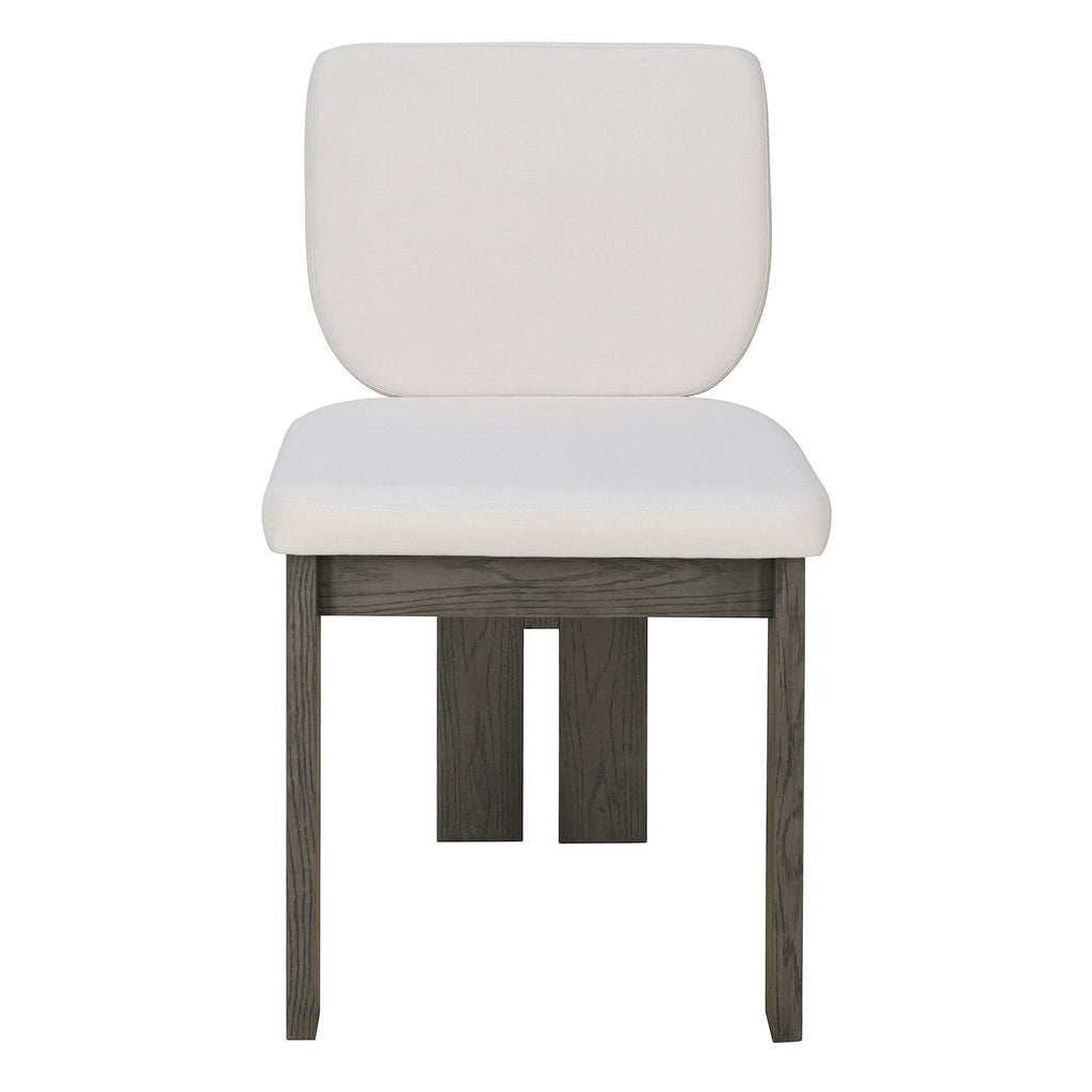 Harper & Bright Designs 7 Pieces Retro Dining Set for 6, Wood Rectangular Table with Designed Trestle Base and 6 Upholstered Chairs for Dining Room and Kitchen, Grey
