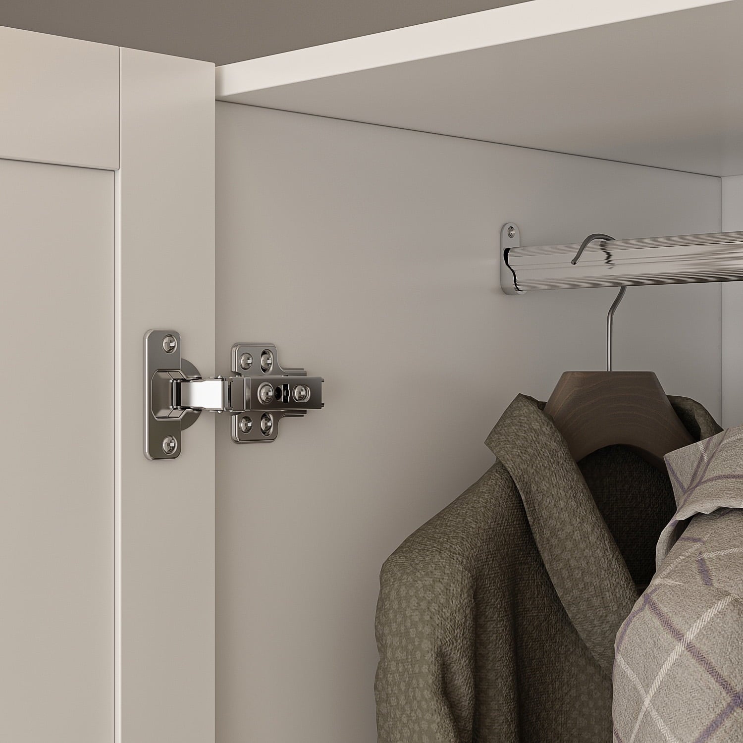 OxyLife 2 Door Wardrobe Armoire, White Closet Storage Organizer with Drawers and Shelves