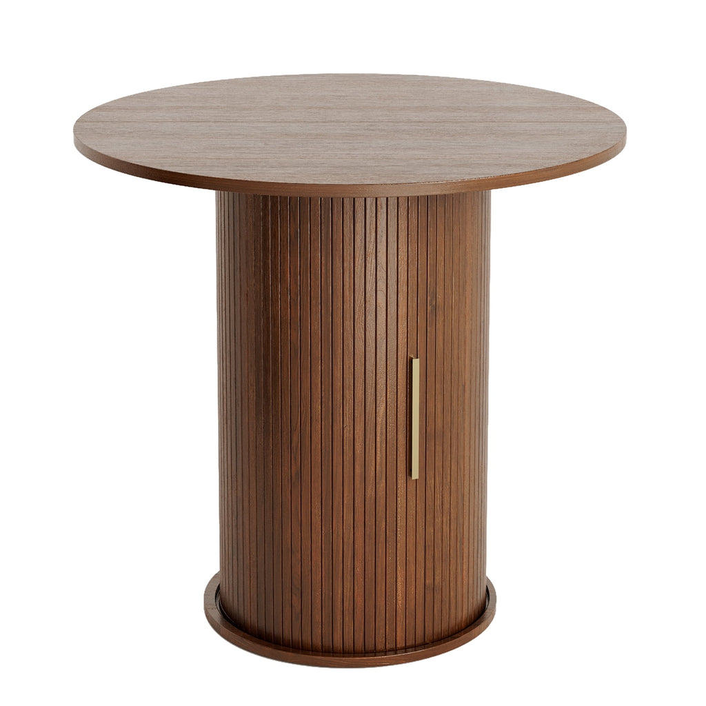 Ktaxon Mid-Century Round Dining Table for 2, 31.5 Modern Dining Room Table with 2-Tier Storage for Small Spaces, Kitchen, Dining Room, Home, Apartment Friendly, Oak