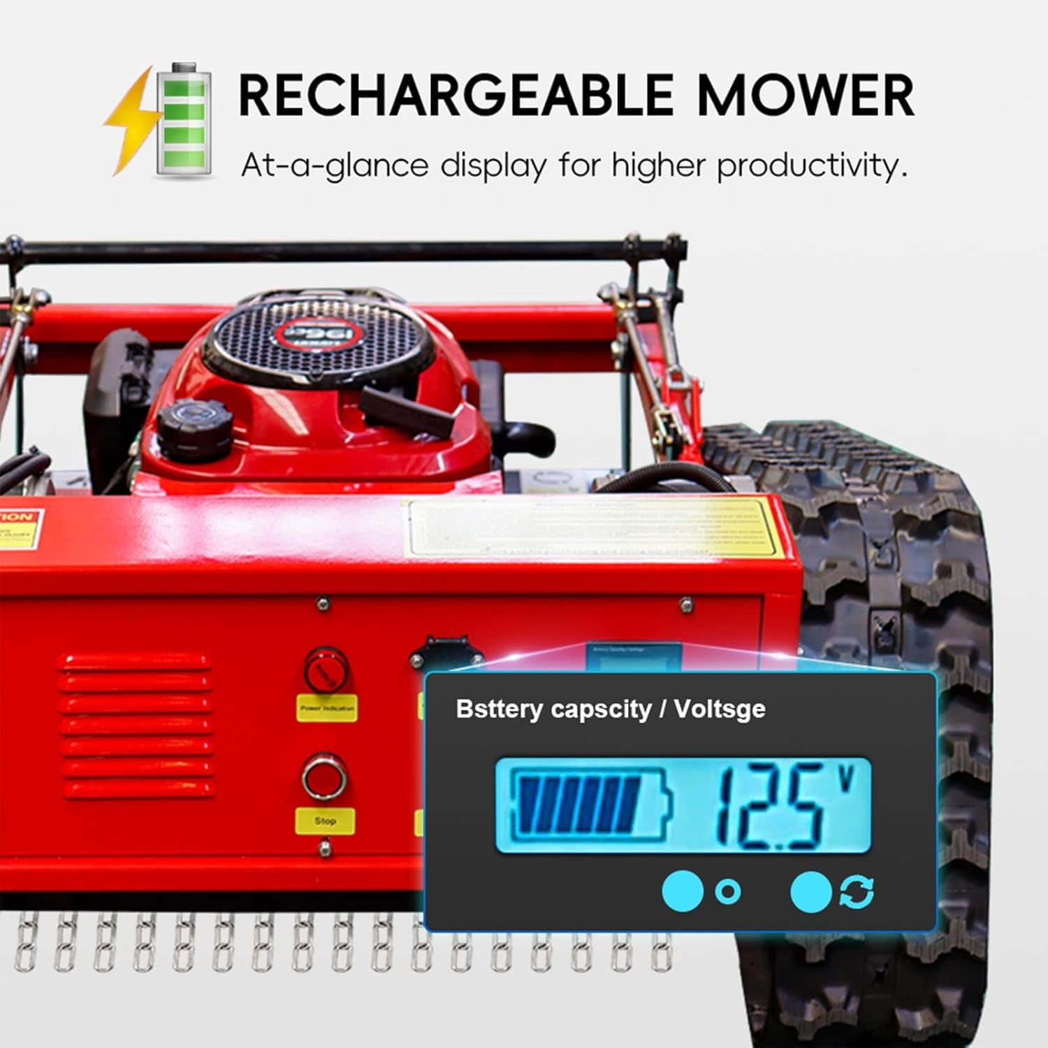 MMS Remote Control Robotic Lawn Mower 21.65In/550mm Automatic Track Lawn Mower for 45° Slope, Adjustable Cutting Height, All Terrain Robotic Grass Cutter Yard Mower USA Stock