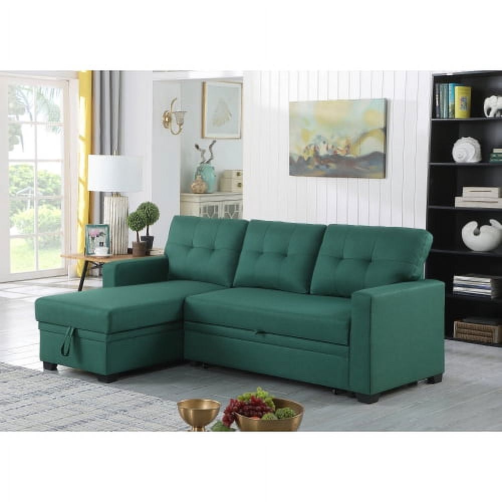 BSHTI L-Shaped Pull-Out Sleeper Sofa Bed with Storage Chaise, 3-Seater Convertible Corduroy Sectional Couch, Solid Wood & Iron Frame, Black