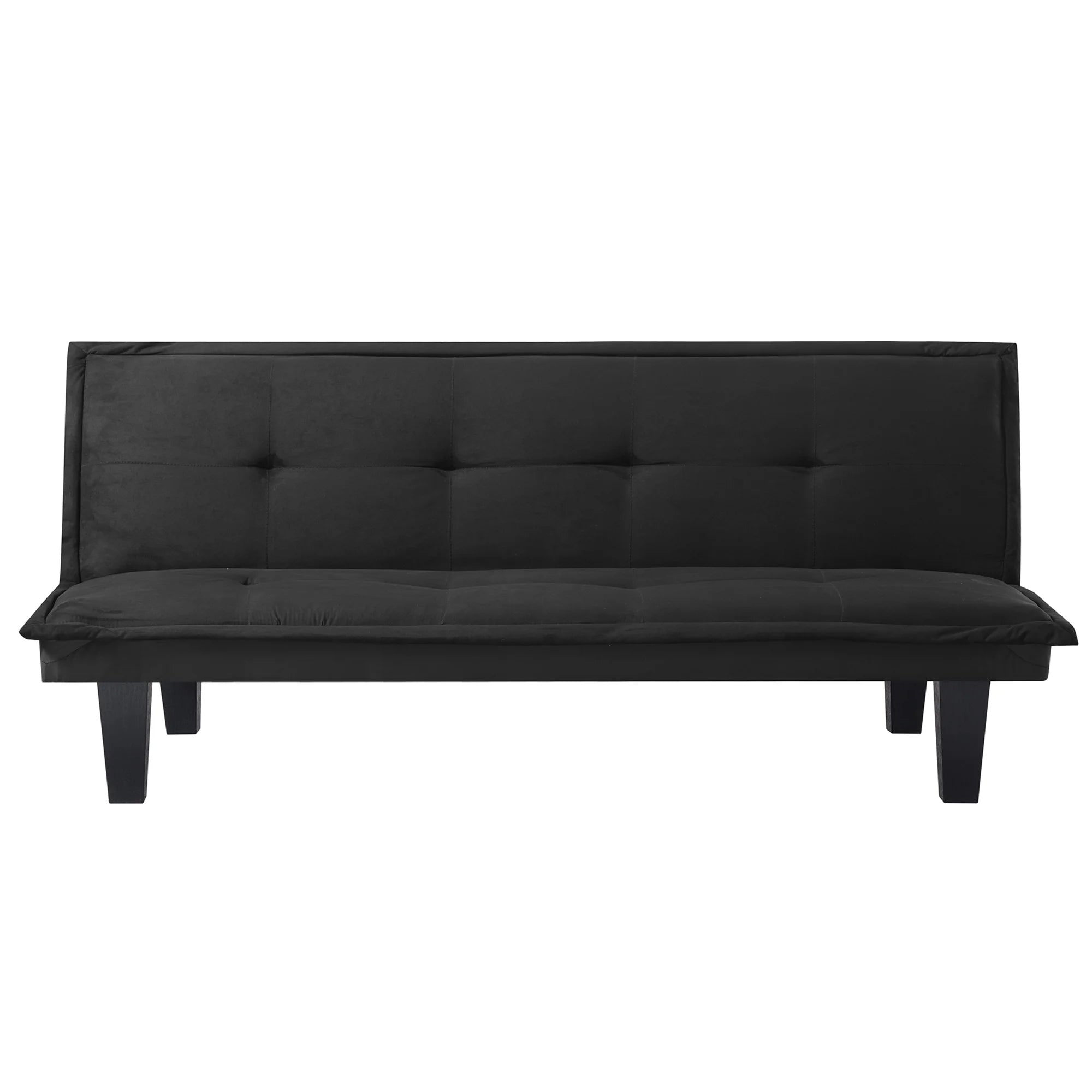 Modern Faux Suede Convertible Futon Sofa Bed,Upholstered Futon Couch with 3 Adjustable Backrest Angles,Suitable for Apartment,Living Room,Small Space,Black