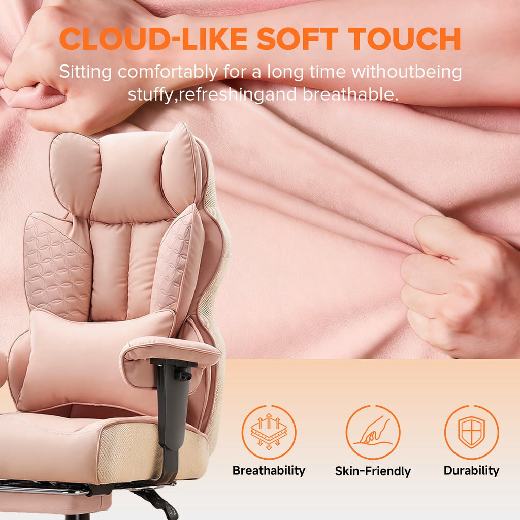 CloudRest Pro 400lbs Executive heavy duty office chair, High Back Ergonomic Computer Desk Chairwith Lumbar Back Support, Black