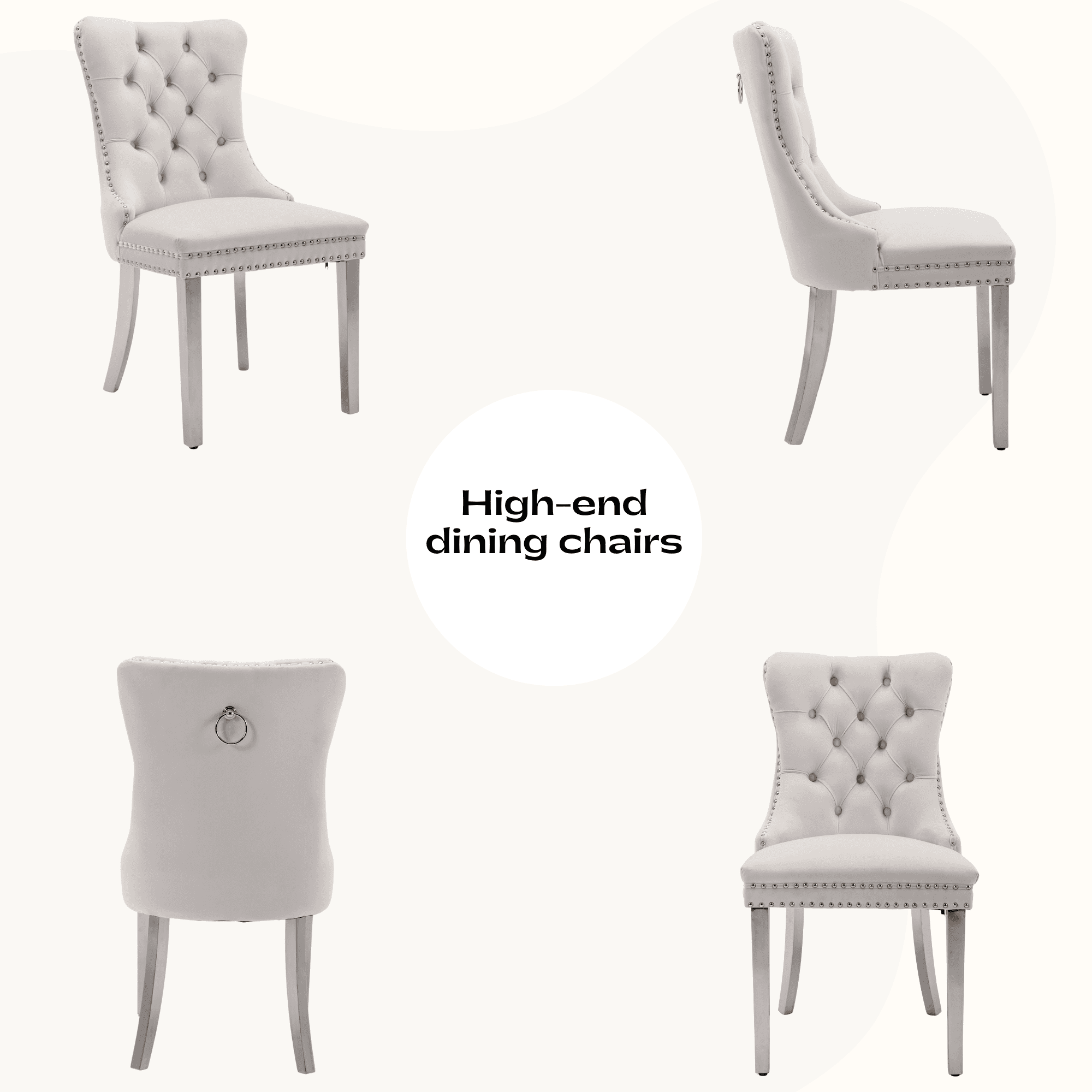 63 Modern White Rectangle Faux Marble Dining Table Room Sets for 4,Dining Table with 4 Velvet Dining Chairs,White Table and 4 Gray Chairs with Silver Leg