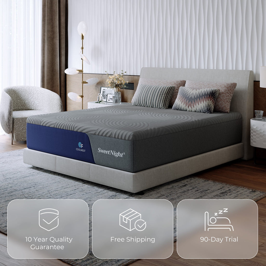Sweetnight CoolNest® Essential Memory Foam Queen Size Mattress 13 inch Cooling Gel Mattresses in a Box,CertiPUR-US Certified,Scientific Support,Medium