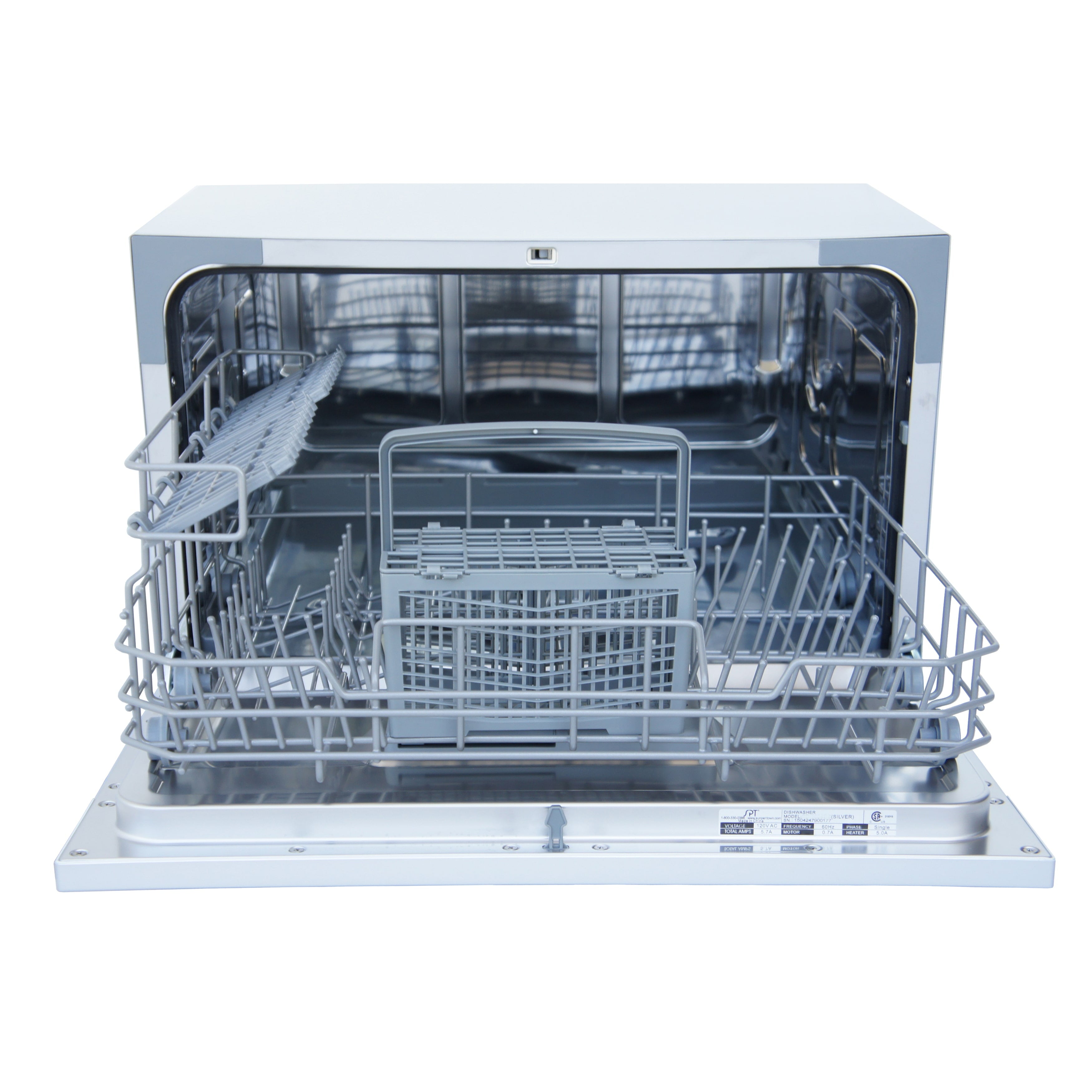 6 Place Settings Silver Countertop Dishwasher with Delay Start and LED display