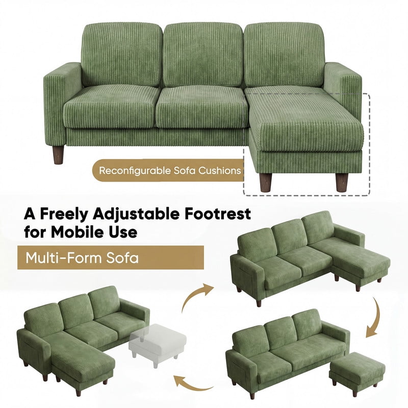 Homall Cloud Modular Sectional Sofa 3 Seat L-Shaped Cloud Oversized Sofa Couch for Living Room, Apartment and Small Space,Dark Gray