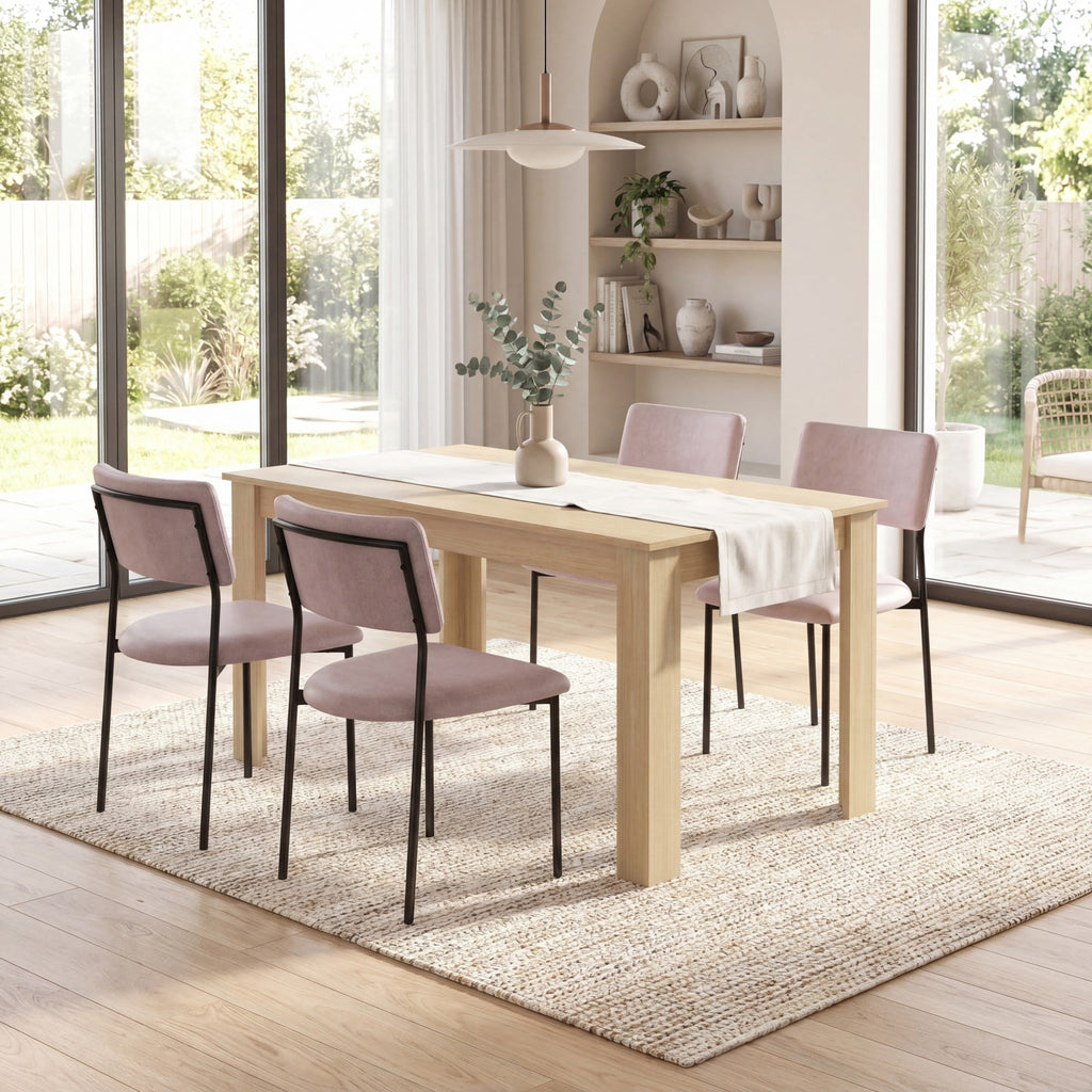 Costway 63 Dining Table Rectangular Modern Kitchen Table For 6 People Home Furniture Gray