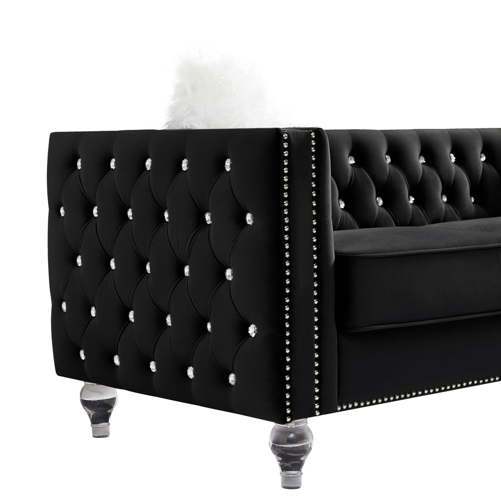 Gewnee 86.6 Modern Sofa Couch,Teddy Velvet 3 Seaters Comfy Couch with Deep Seat for Living Room,2 Pillows,Beige