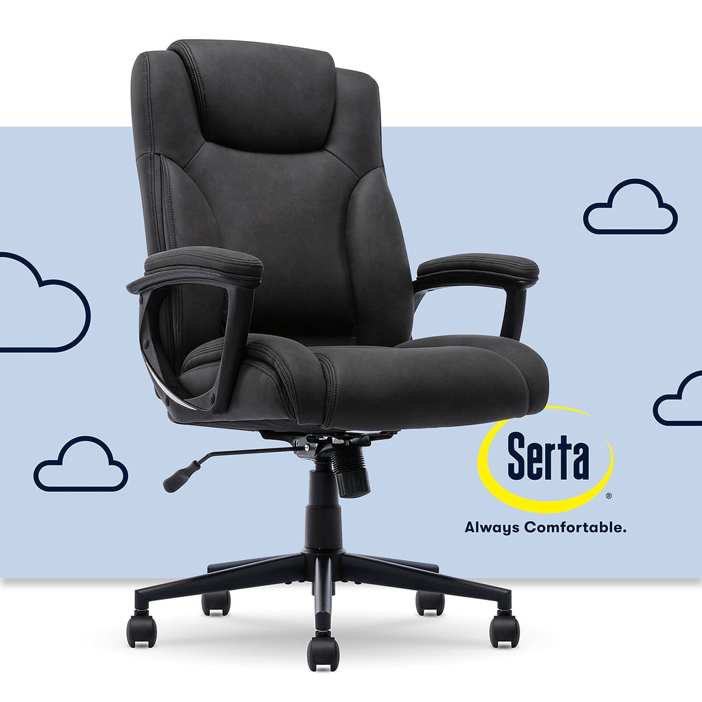 Serta Comfort Eco Office Ergonomic Computer Chair Lumber Support Black