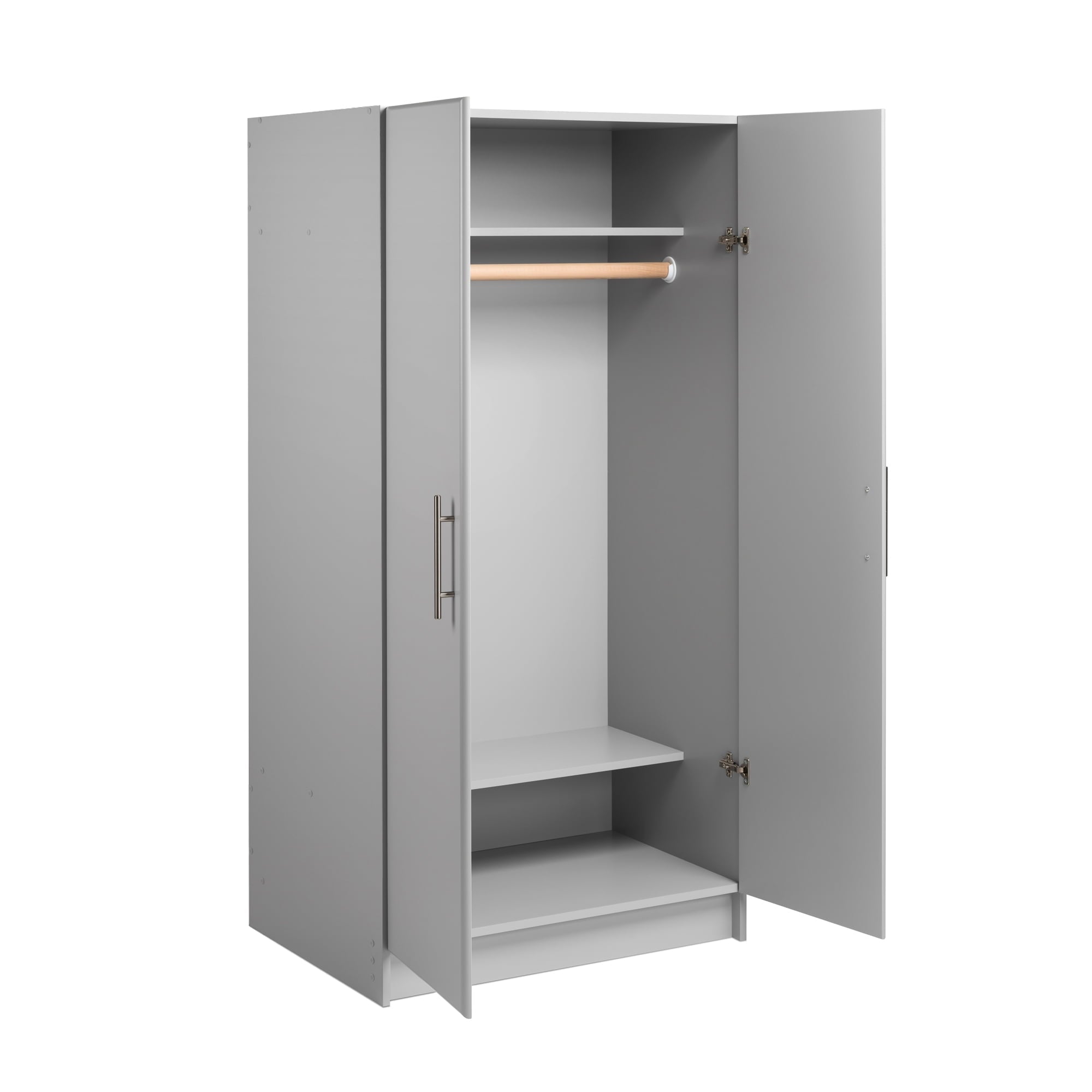 Prepac Armoir, Elite 32W x 35H x 20D White Wardrobe Closet & Cabinet - Functional Clothes Storage with Hanging Rail, Armoire Wardrobe - WEW-3264