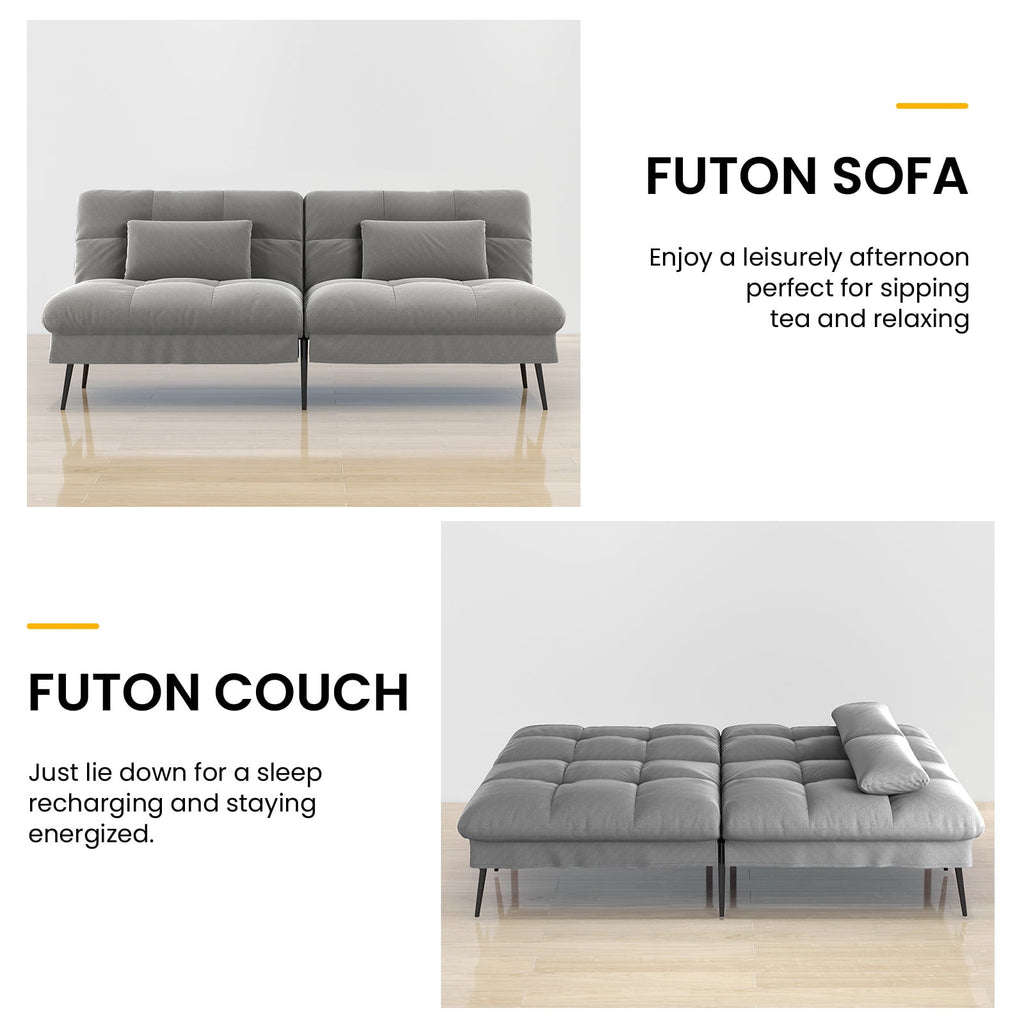 COMHOMA Cloud Comfort Convertible Futon Sofa Bed, Gray