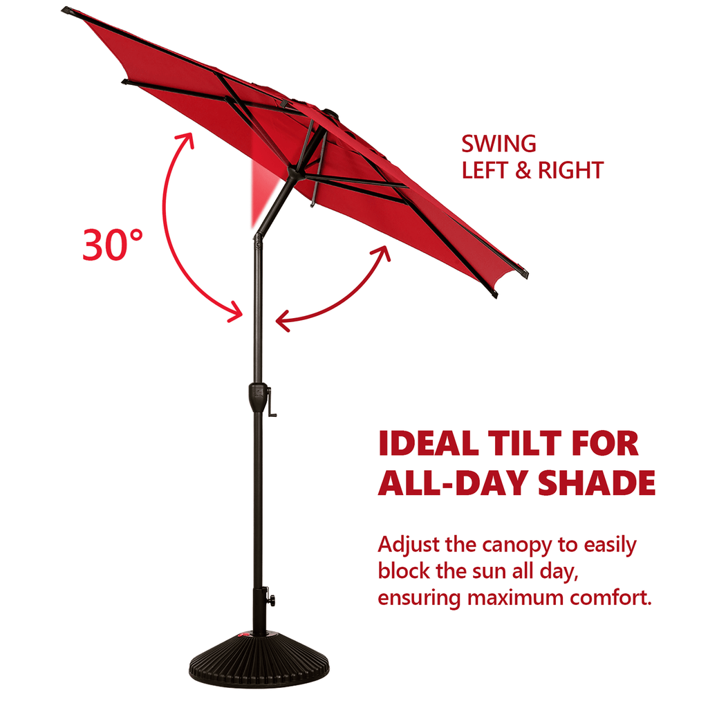 Abba Patio 11’ Vienna Offset Hanging Outdoor Cantilever Patio Umbrella, Beige