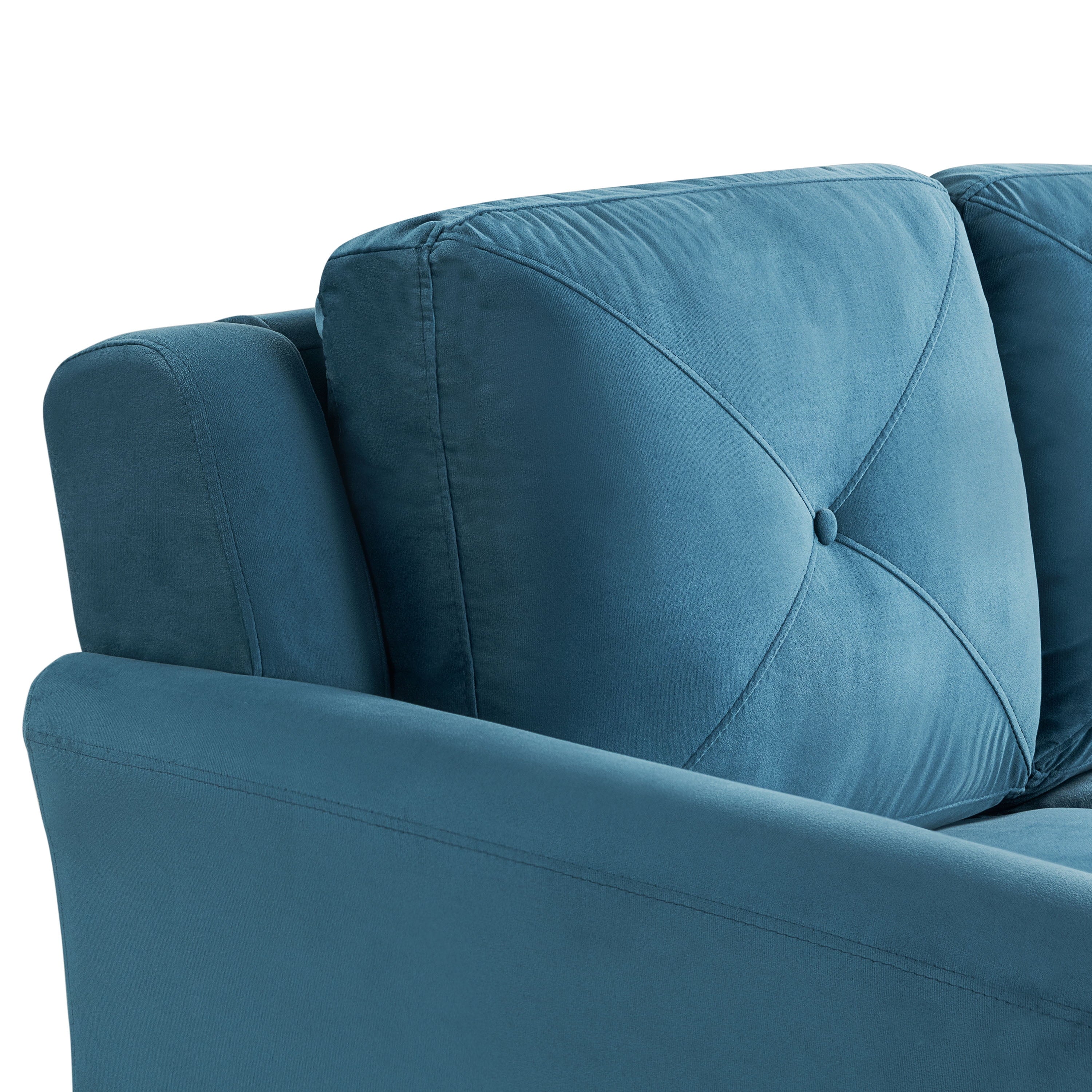 Lifestyle Solutions Taryn Curved Arms Sofa, Black Fabric