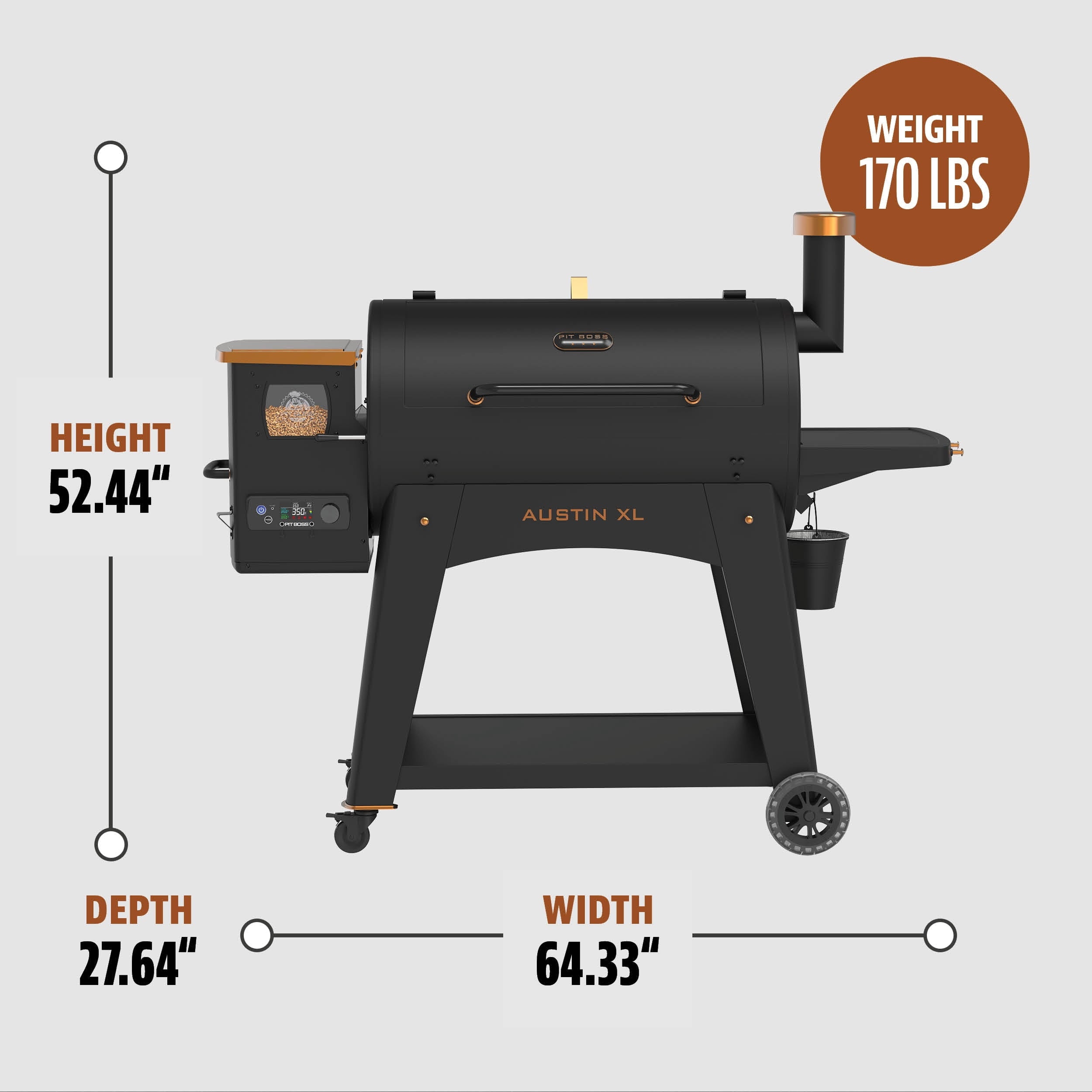 Pit Boss Pellet Smoker, Austin XL 1000 Square inch Wood Fired Pellet Grill, Onyx Series