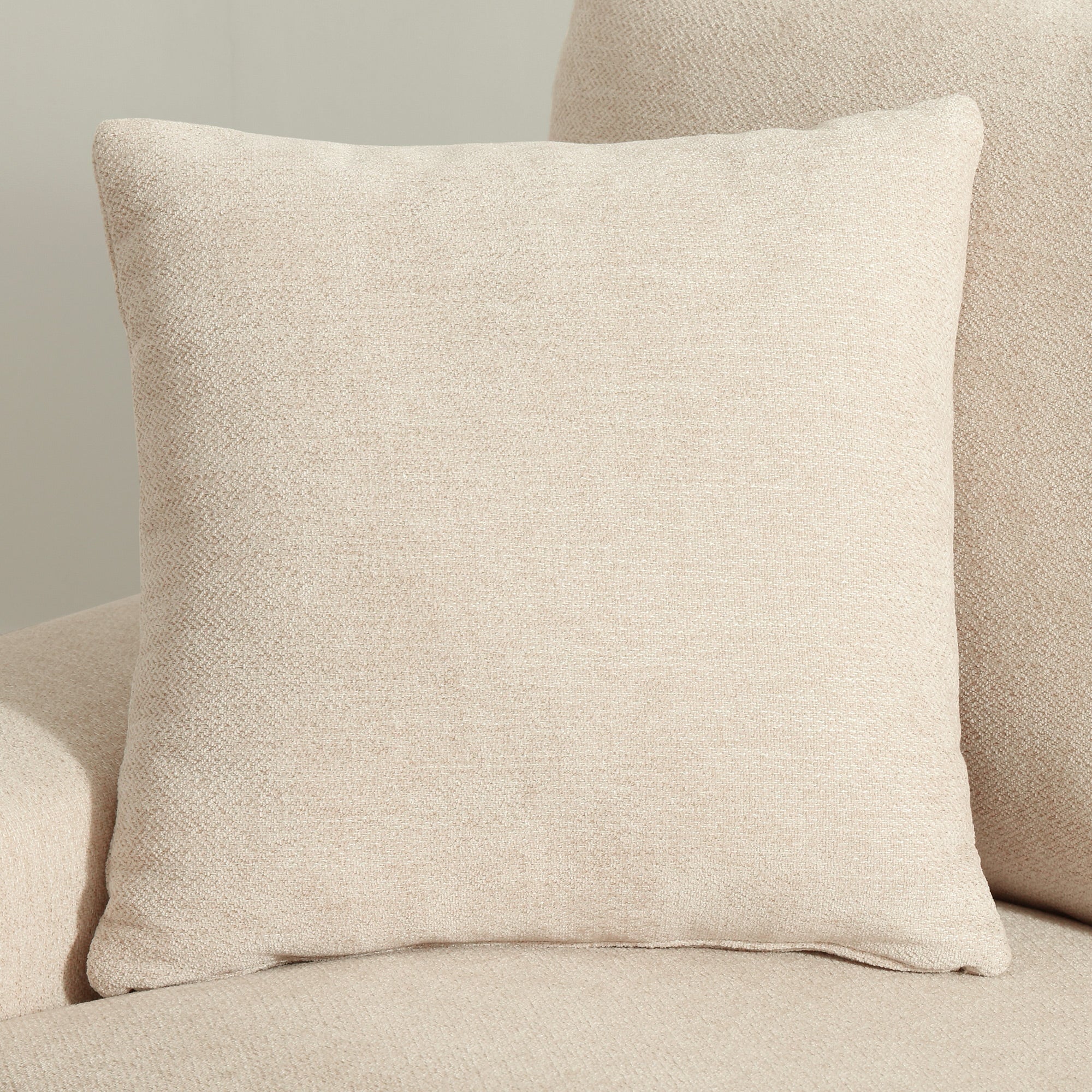 Poshby 88.58''W 3 Seater Sofa Couch with Chenille, Modern Square Arm for Living Room, Light Gray