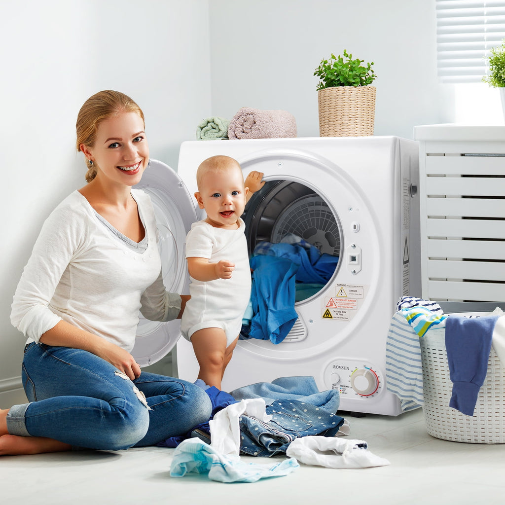 RovSun 110V White Stainless Steel Electric Tumble Dryer