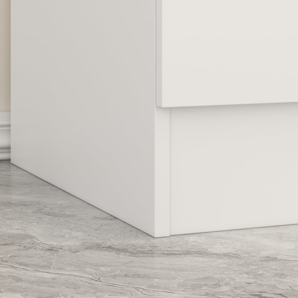 Wiawg 2 Door Wardrobe Armoire,Mirrored Closet Storage with Drawers and Shelves,White