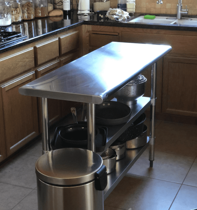 AmGood 60 Long x 30 Deep Stainless Steel Work Table with 2 Shelves and wheels | Commercial & Residential NSF Utility Table | Metal Food Prep Station