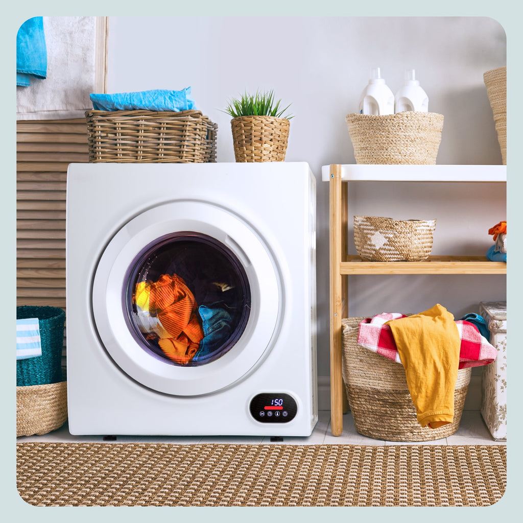 Simzlife 1.6 Cu. ft. Portable Clothes Dryer, Electric Compact Dryer Machine, 19.5 in W, 23.6 in H