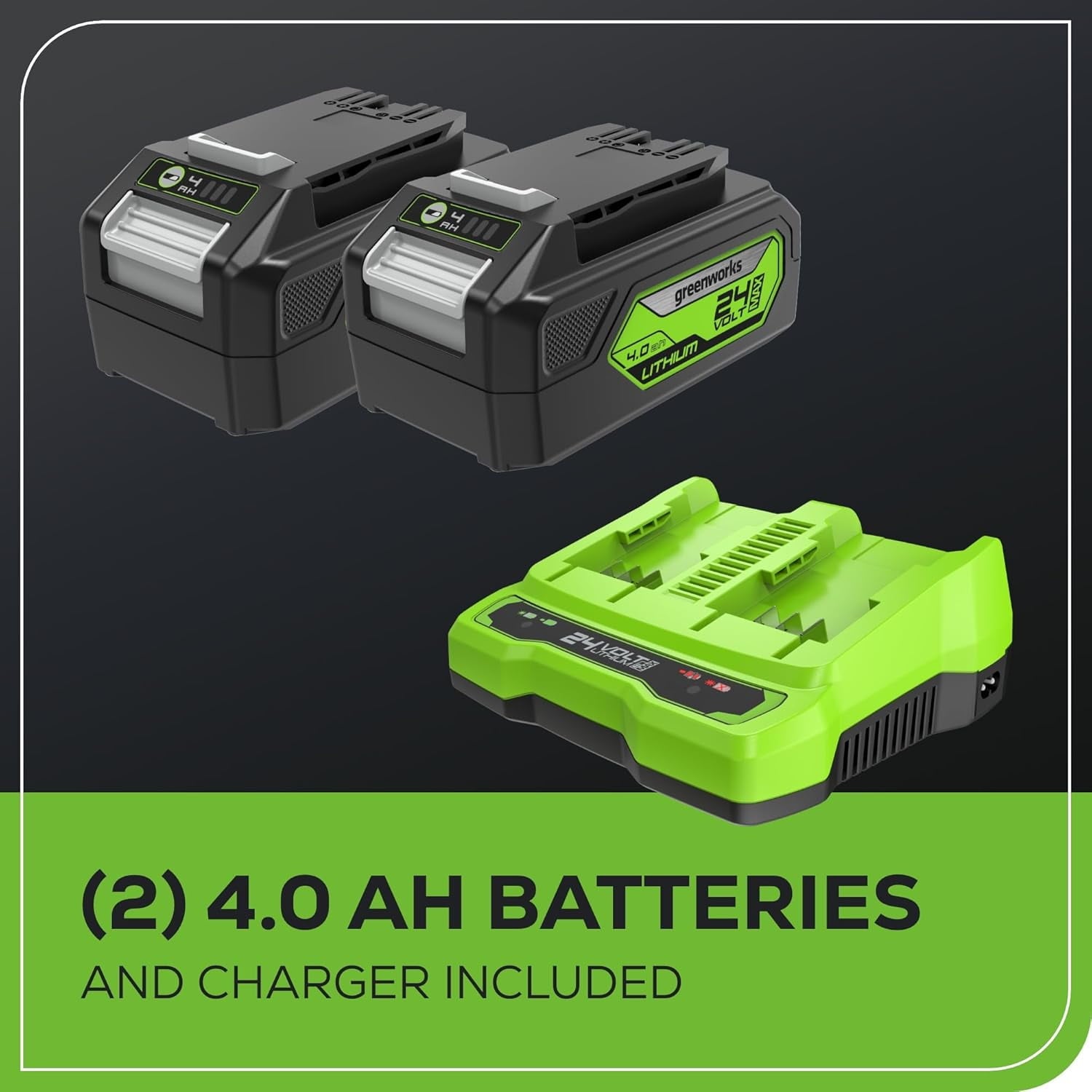 Greenworks 48V (24V x 2) 17 Brushless Cordless Push Lawn Mower, Includes (2) 4.0Ah Batteries and Dual Port Rapid Charger (200+ Compatible Tools, 45-Min Runtime)