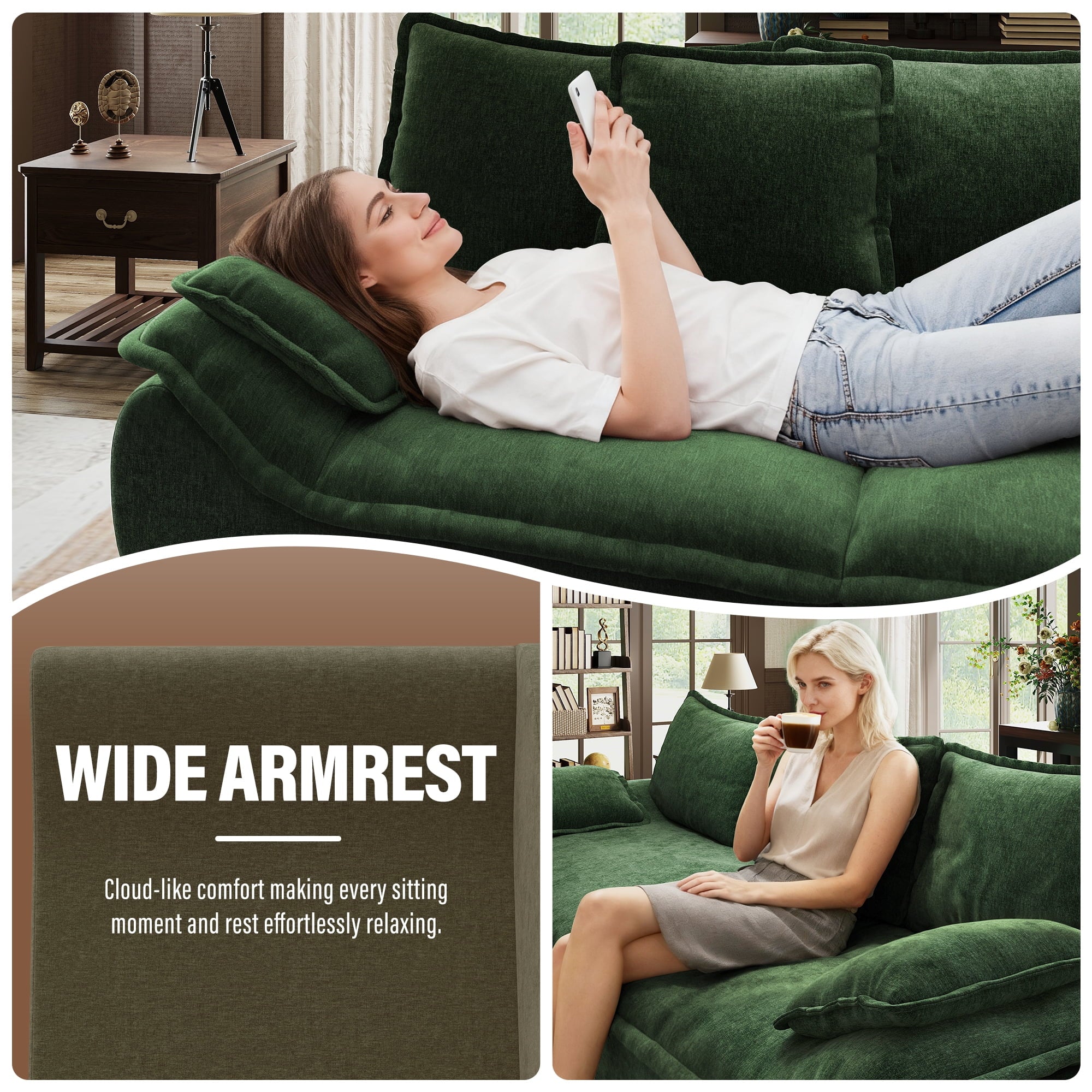 2-Seater Modular Sectional Sofa, Comfy Loveseat with Throw, Deep Seat Memory Foam Small Couches for Small Space, Living Room Apartment, Dark Grey