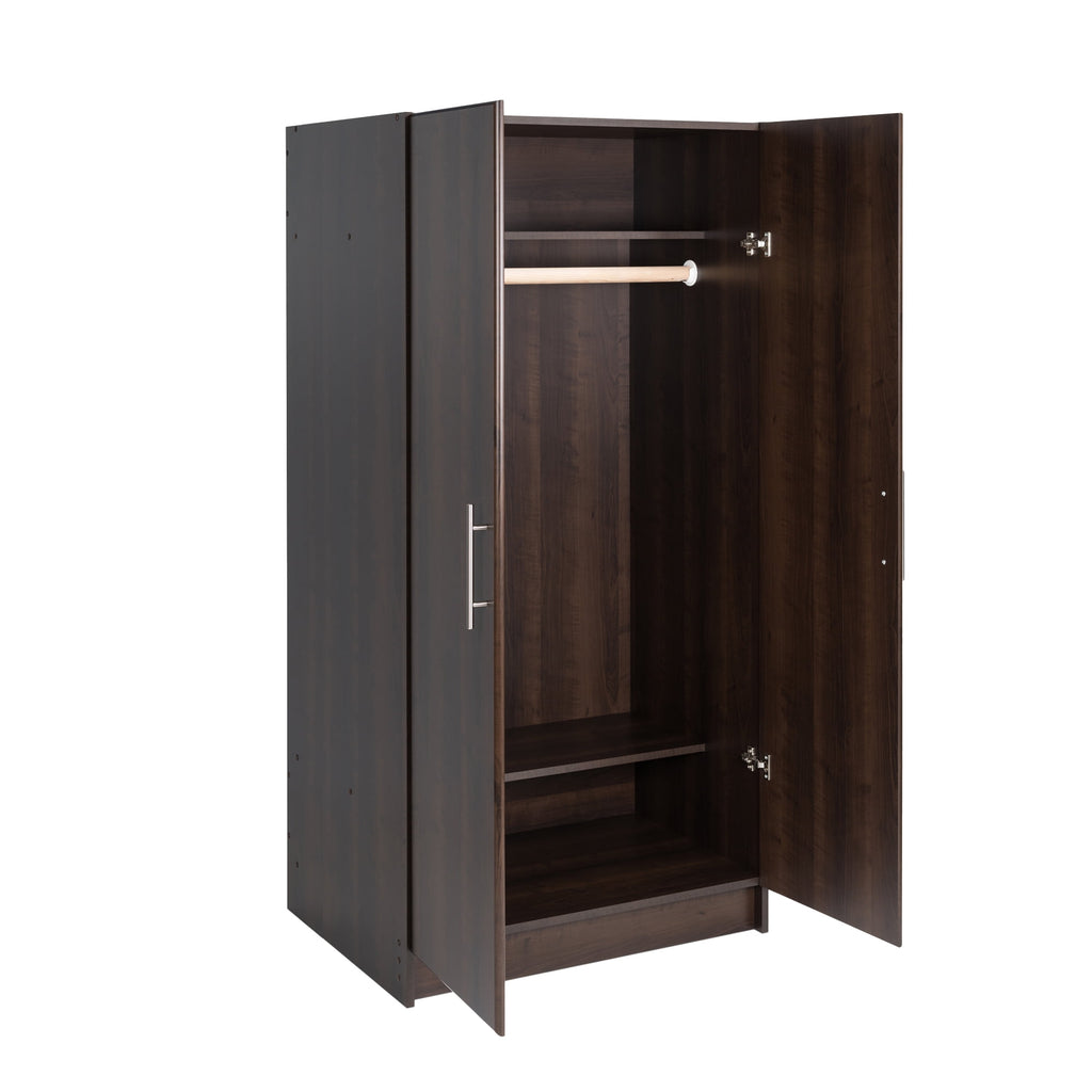 Prepac Armoir, Elite 32W x 35H x 20D White Wardrobe Closet & Cabinet - Functional Clothes Storage with Hanging Rail, Armoire Wardrobe - WEW-3264