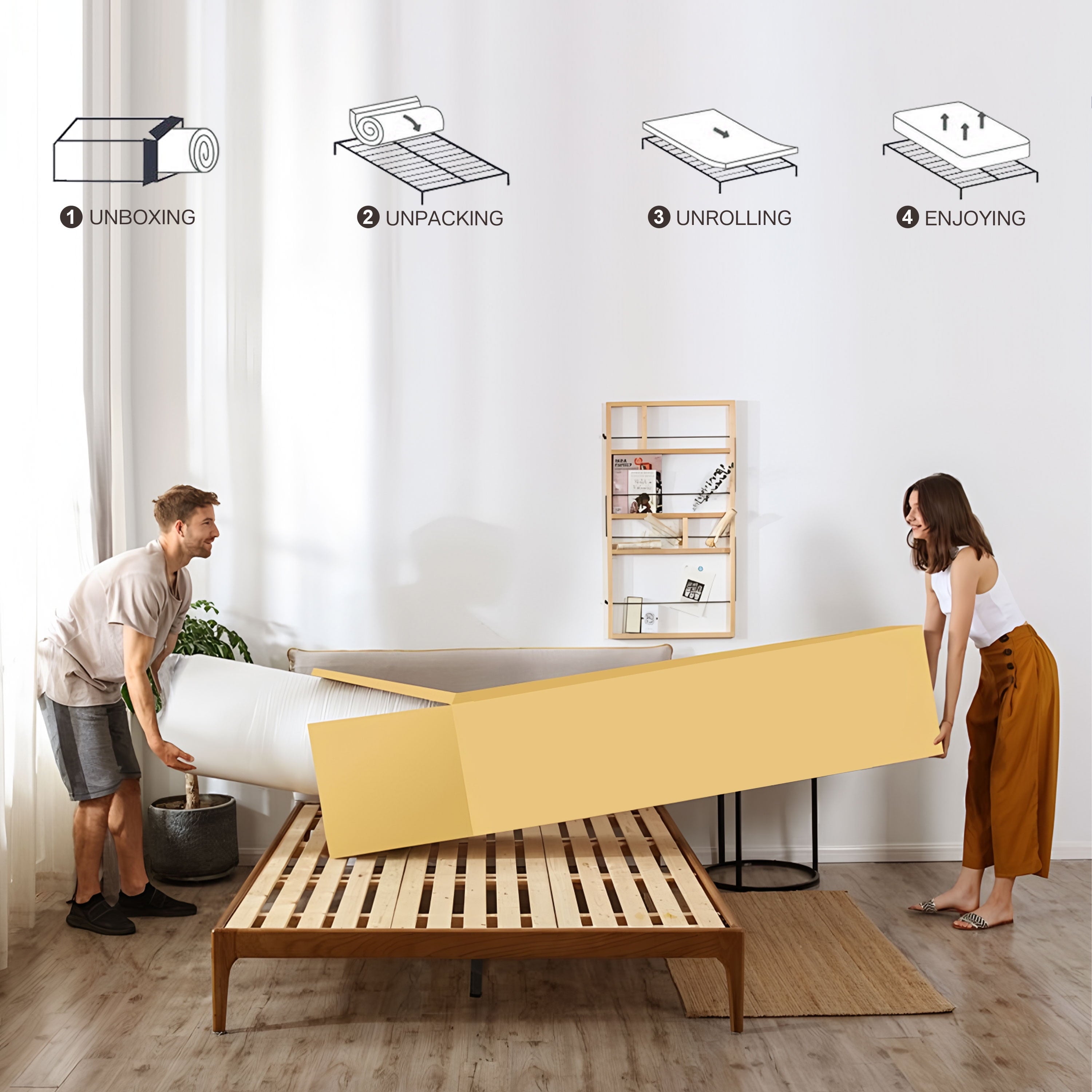 Zekbip 12 inch Queen Mattress in a Box, Hybrid Gel Memory Foam with Individually Wrapped Pocket Coils, Medium Firm, Pressure Relief, Cooling Sleep Support for Adult