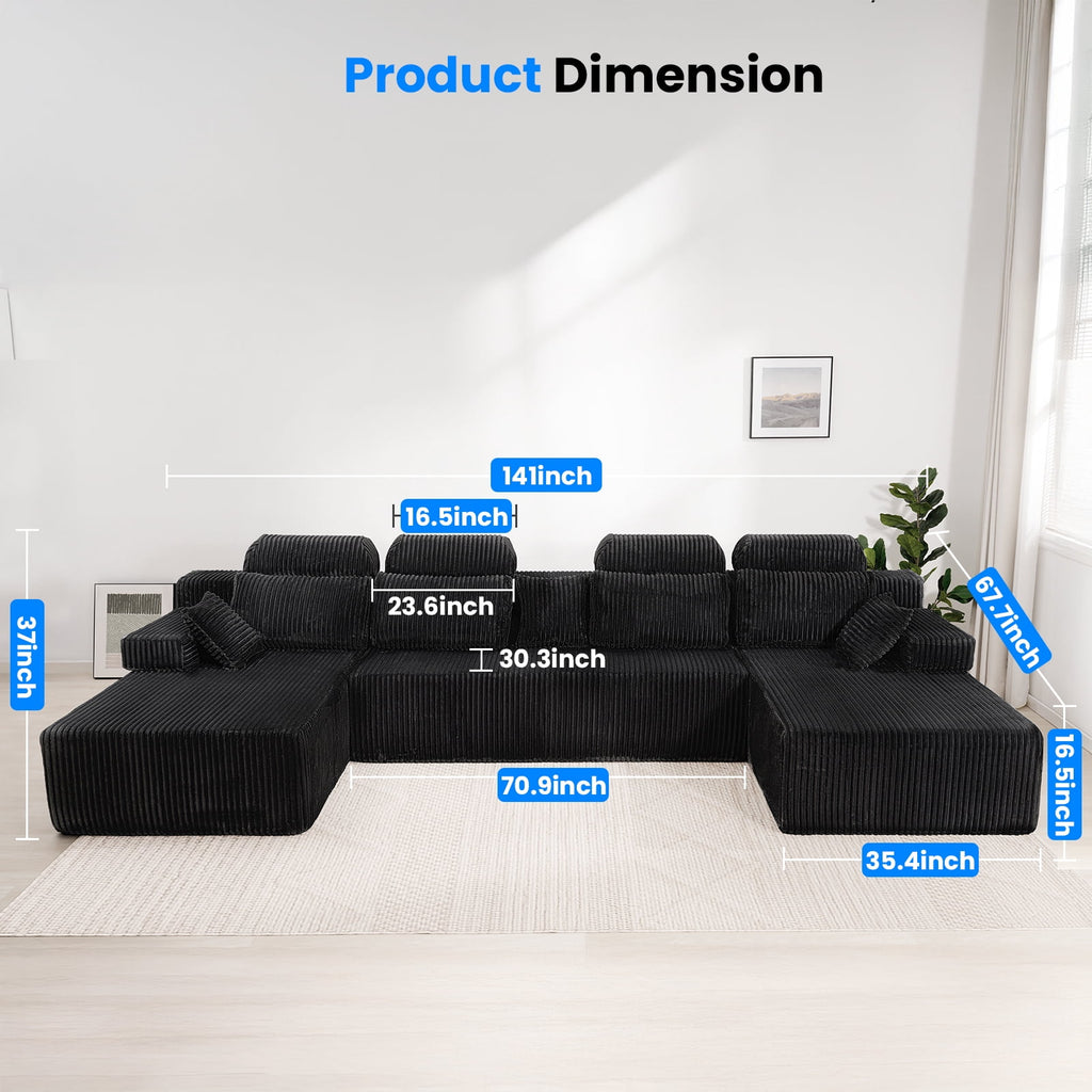 71 High Backrest Sofa for Small Spaces, Compressed Corduroy Couch with Deep Seating for Living Room, Bedroom, Dark Grey