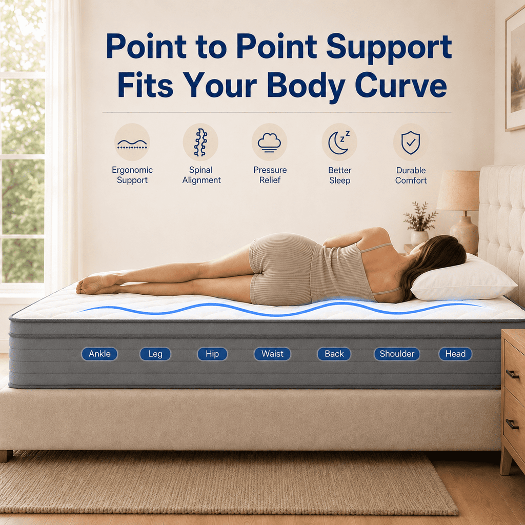 Arienivo Queen Size Mattress 12 Hybrid Mattress in a Box, Cooling Gel Memory Foam and Pocket Coils, Medium Support, Pressure Relief & Motion Isolation for Adult