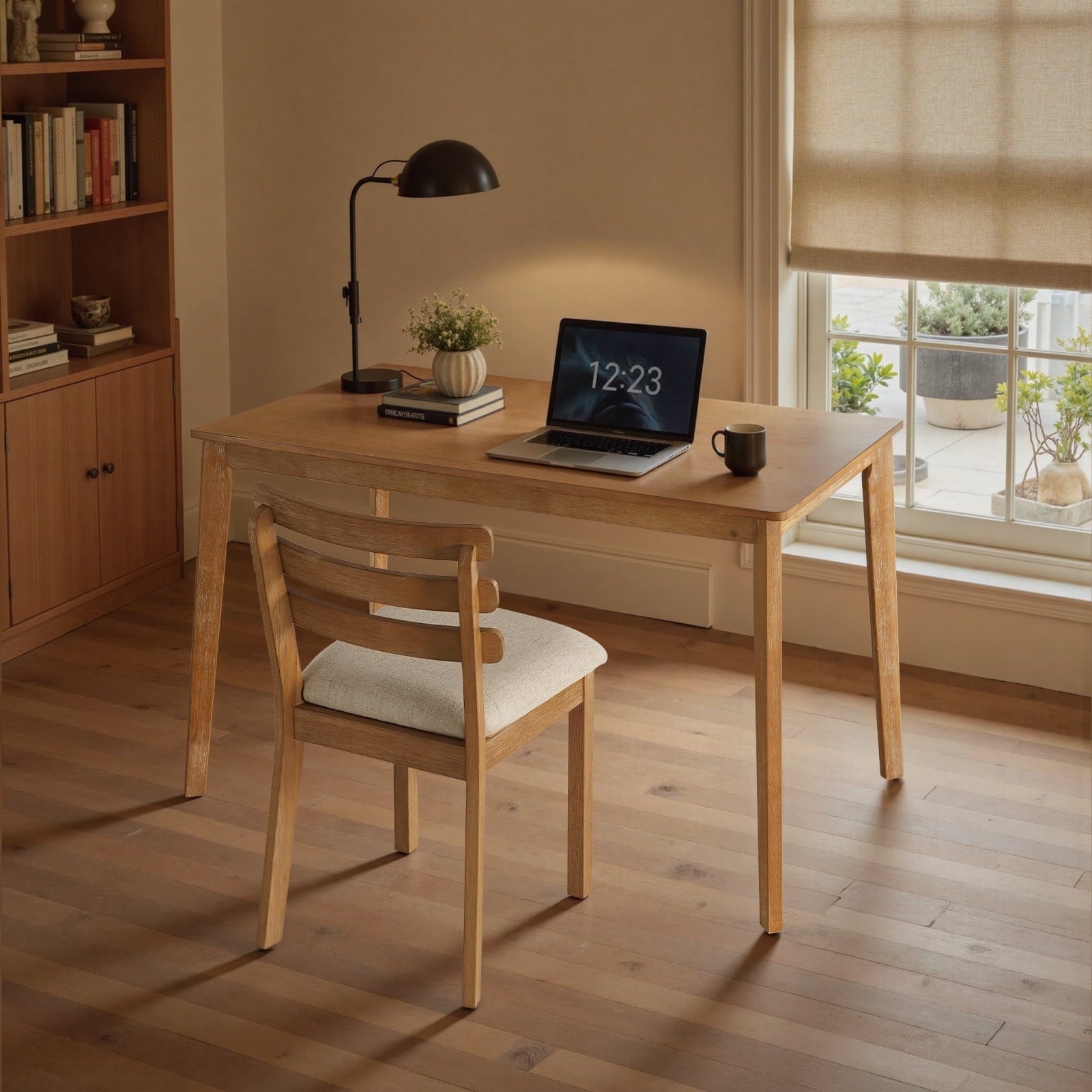 Kithkasa 47 Dining Table for 6 People,Wooden Farmhouse Kitchen Table for Kitchen, Living Room,Dining Room,Natural