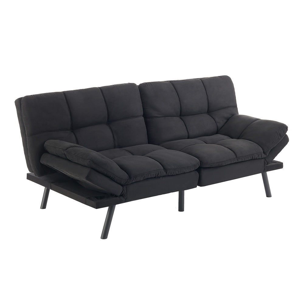 Mainstays 72 Memory Foam Futon Sofa Bed,Black