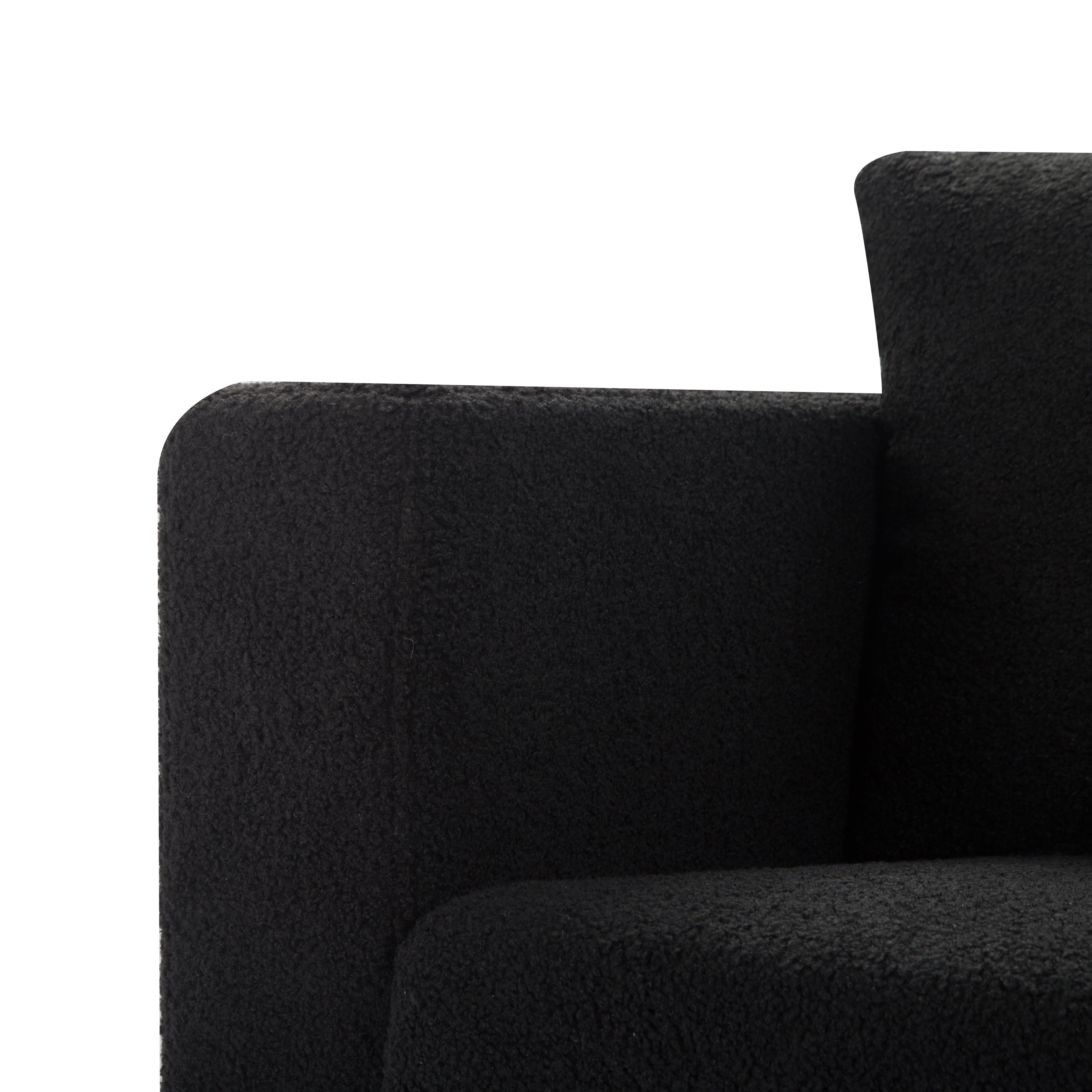 Gewnee 86.6 Modern Sofa Couch,Teddy Velvet 3 Seaters Comfy Couch with Deep Seat for Living Room,2 Pillows,Beige