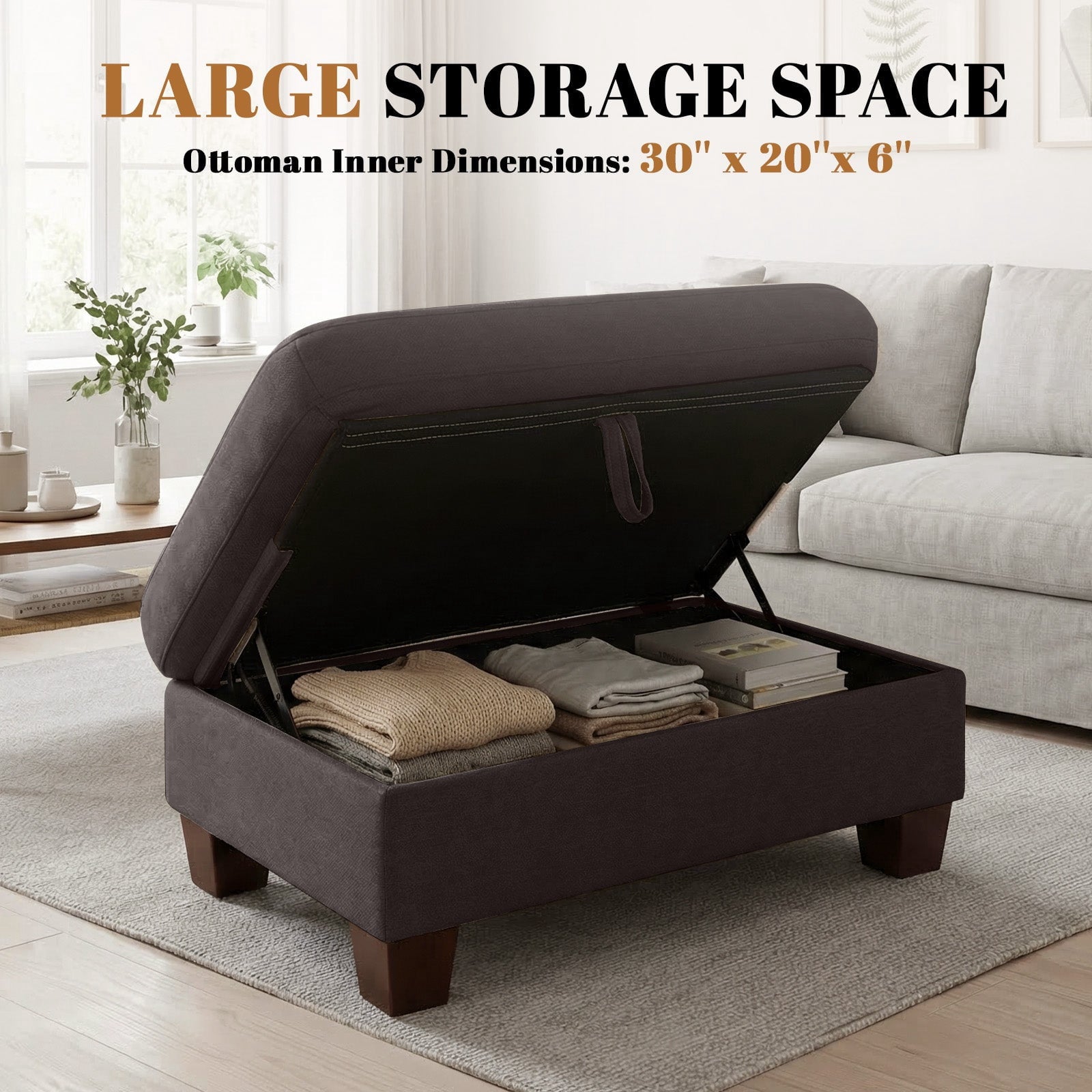 Poshby 88.58''W 3 Seater Sofa Couch with Chenille, Modern Square Arm for Living Room, Light Gray