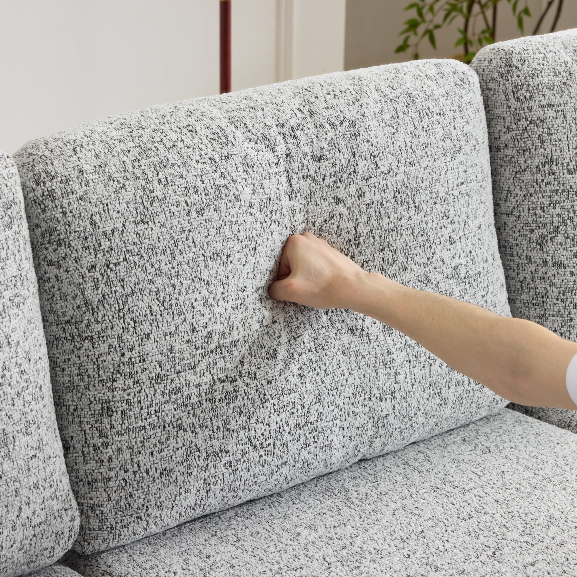Ktaxon U-Shaped Sectional Sofa Set with Chaise, 4-Seater Blended Chenille Couch for Living Room, Apartment, Easy Assembly Khaki