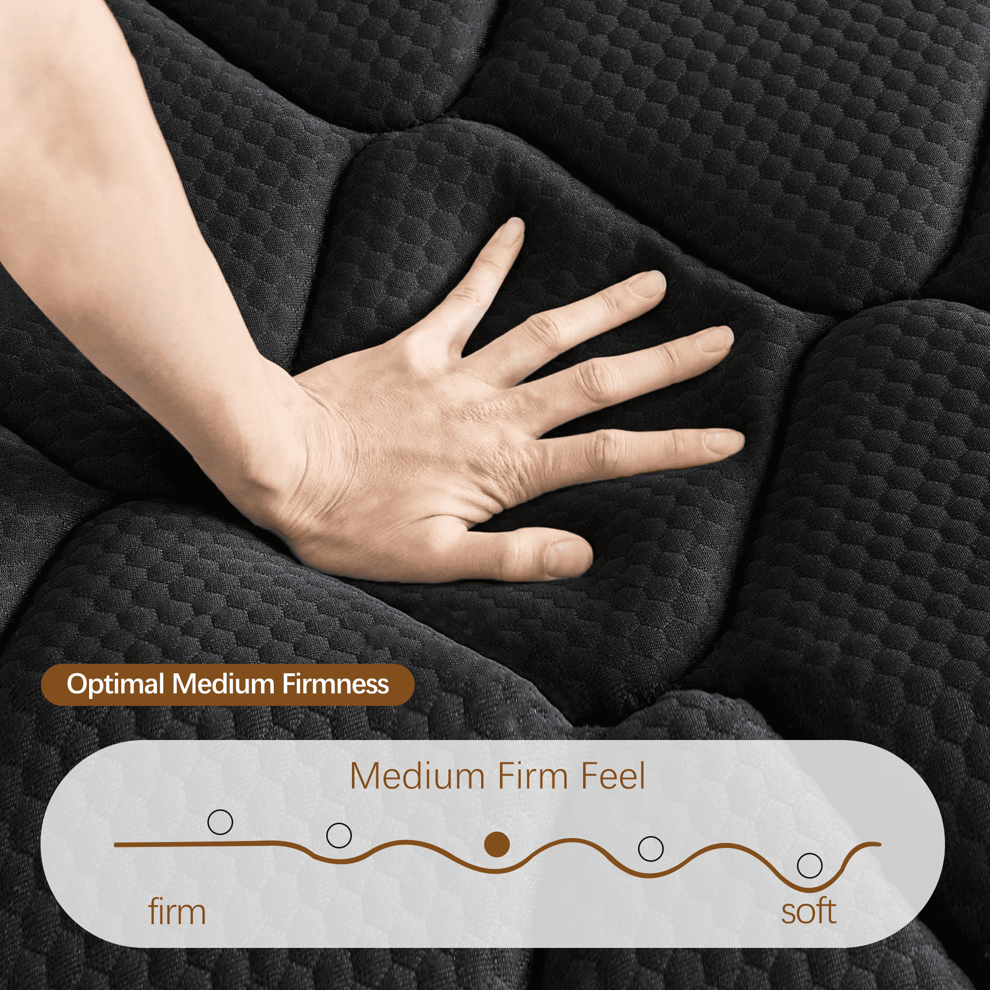Mronae 12 Full Mattress,Black Cooling Gel Memory & Spring Hybrid Medium Comfort Full Size Mattress in a Box,Audlt,CertiPUR-US