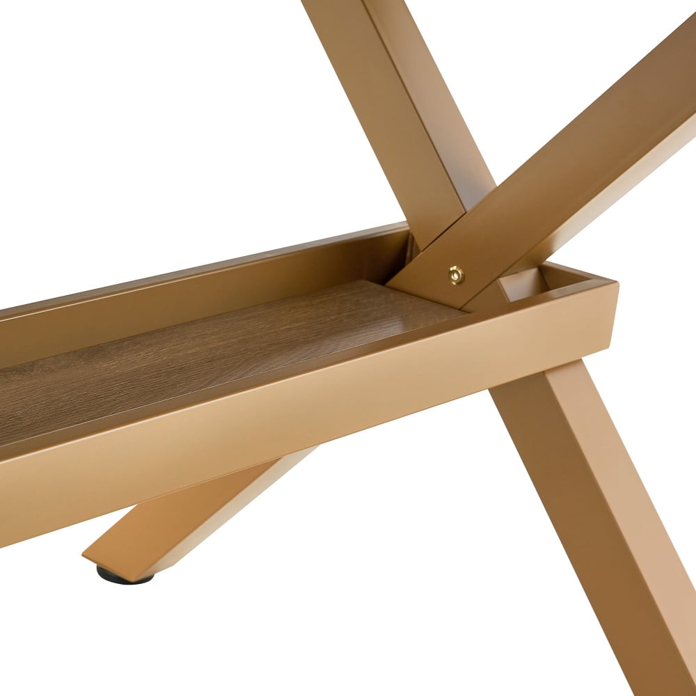Modern 71 Wood Dining Table, Light Wood Grain MDF Top with X-Shaped Metal Legs, Seats 6-8 People, for Kitchen & Dining Room