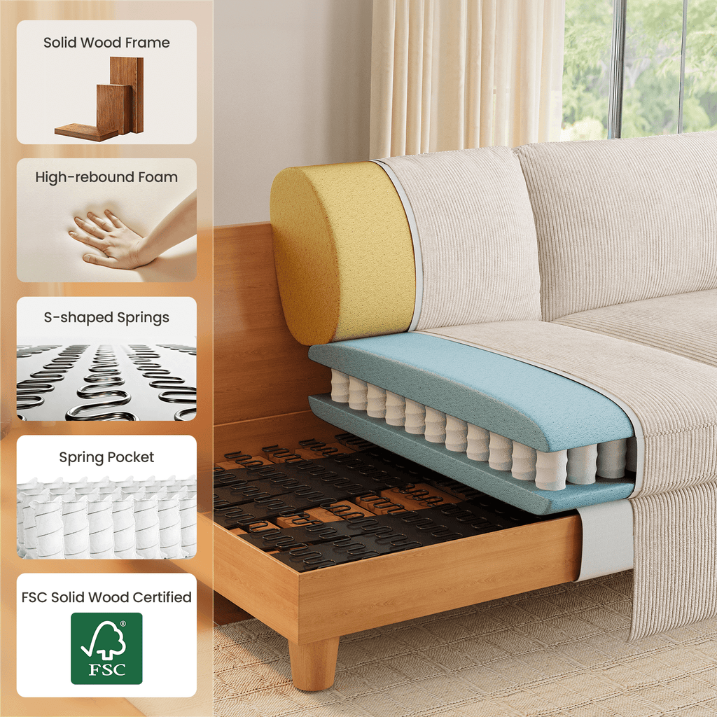 87 Sofa, Comfy Cloud Couch, Upholstered Couch for Living Room, Green