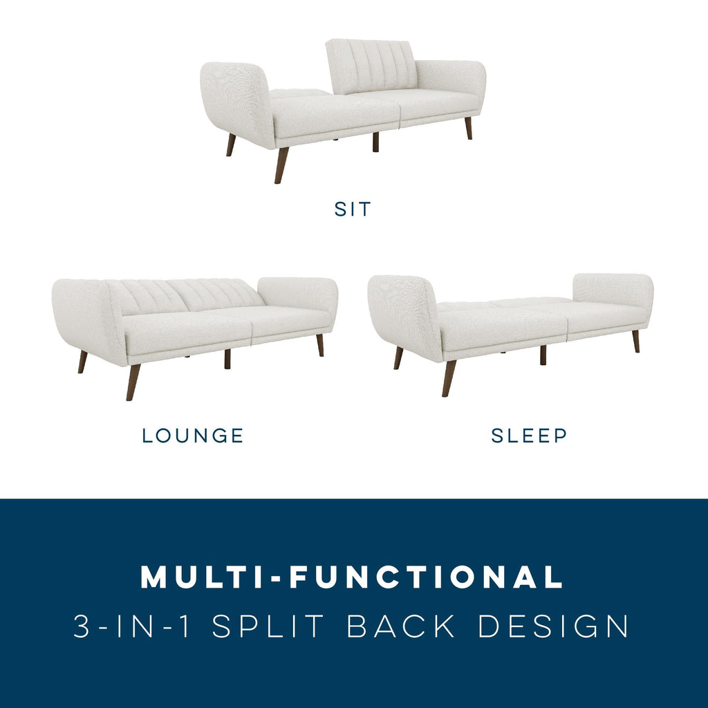 Novogratz Brittany Futon, Blue Linen