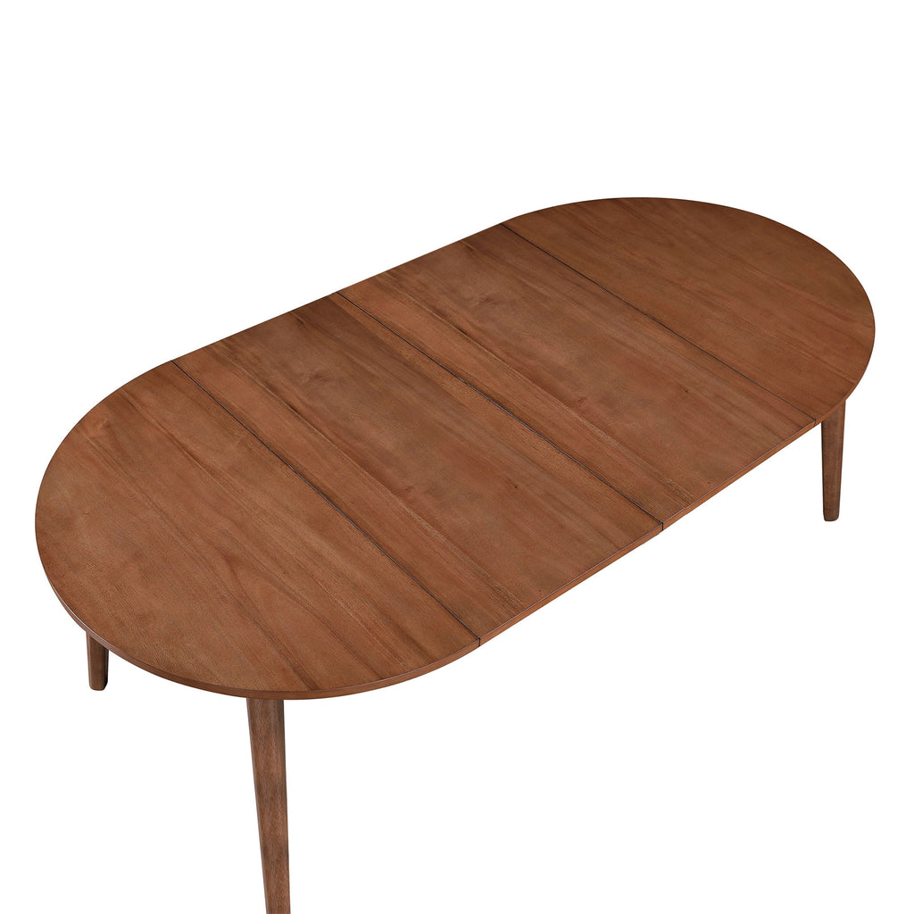 Better Homes & Gardens Greyson Mid-Century Extendable Dining Table, Solid Wood and Veneer, Acorn Finish