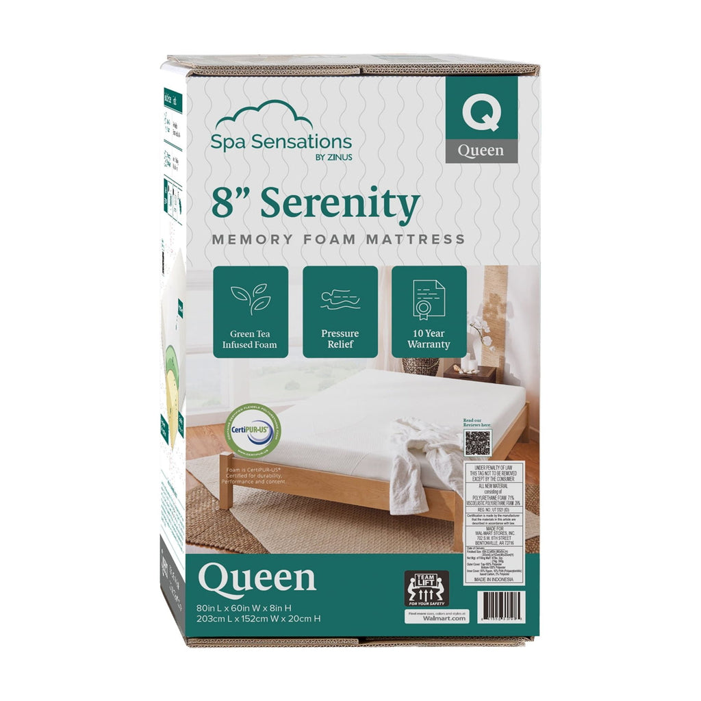 Zinus Spa Sensations Serenity 8 Memory Foam Mattress, Queen