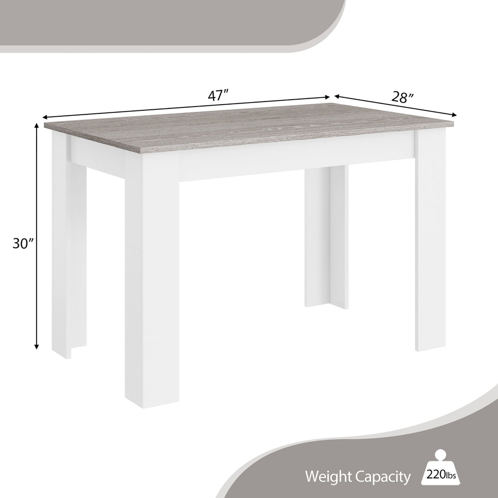 Costway Dining Table 47 Inch Kitchen Dining Table Rectangular for Small Space Dark Gray