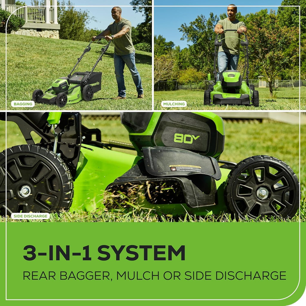 Greenworks Pro 80V 21-Inch Brushless Self-Propelled Lawn Mower, 4Ah Battery Included MO80L410