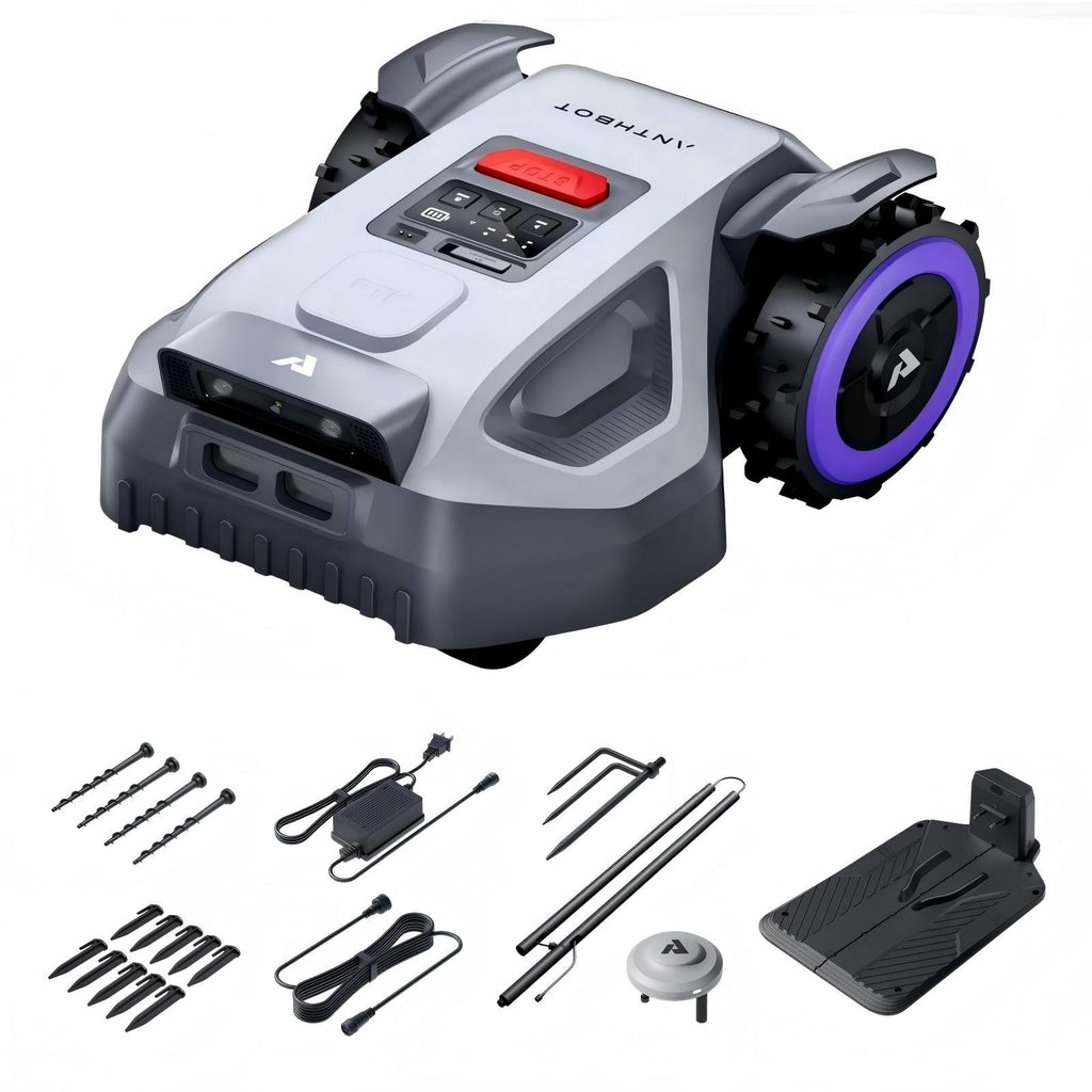 ANTHBOT M5 Cordless Robot Lawn Mower, 1/8 Acre, RTK Dual Vision 4G App Control, 45% Slope