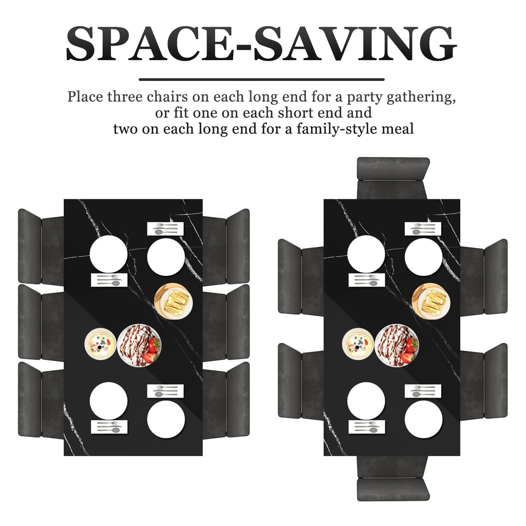 SYNGAR 5 Piece Dining Set, Modern Dining Table and Chairs Set for 4, Kitchen Dining Table Set with Faux Marble Tabletop & 4 Upholstered Chairs, for Small Space, Breakfast Nook, D9224