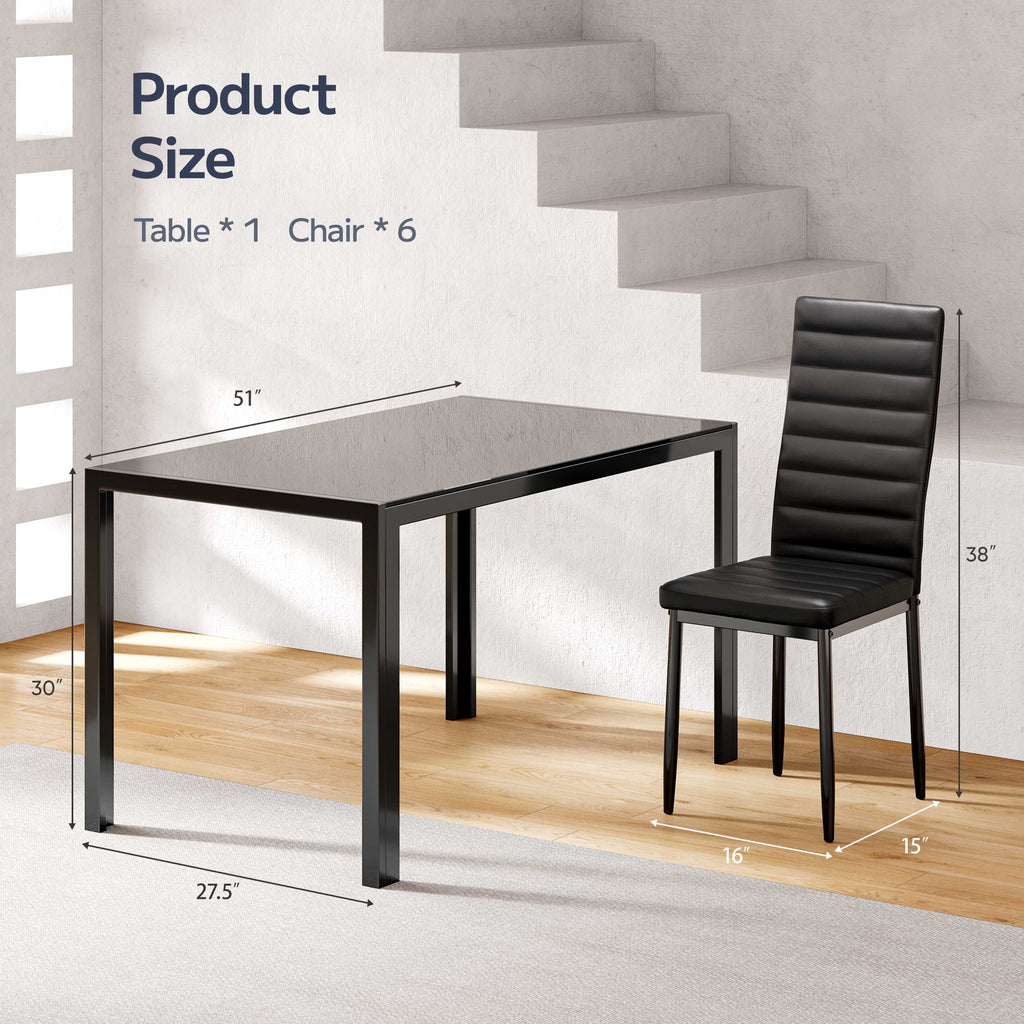 Asofer 5-Piece Dining Table Set for 4, Mid-Century Modern Solid Wood  Kitchen Table and 4 Upholstered Chairs, Small Space Rubberwood Dinette Set for Apartment, Walnut