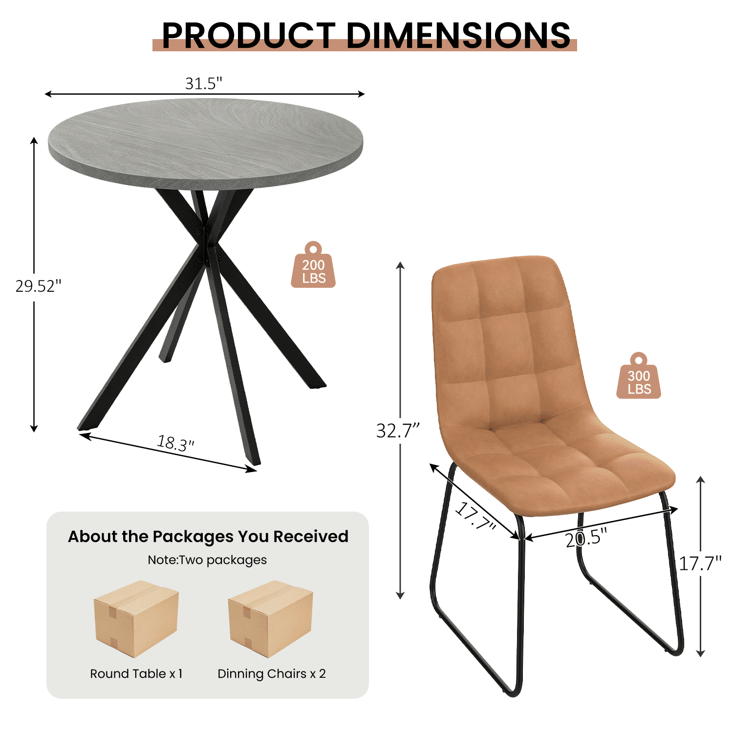Small Round Dining Table for 2-4 People, 31.7 Modern Round Kitchen Table, Space-Saving Table for Living Dining Room, Coffee ,Apartment