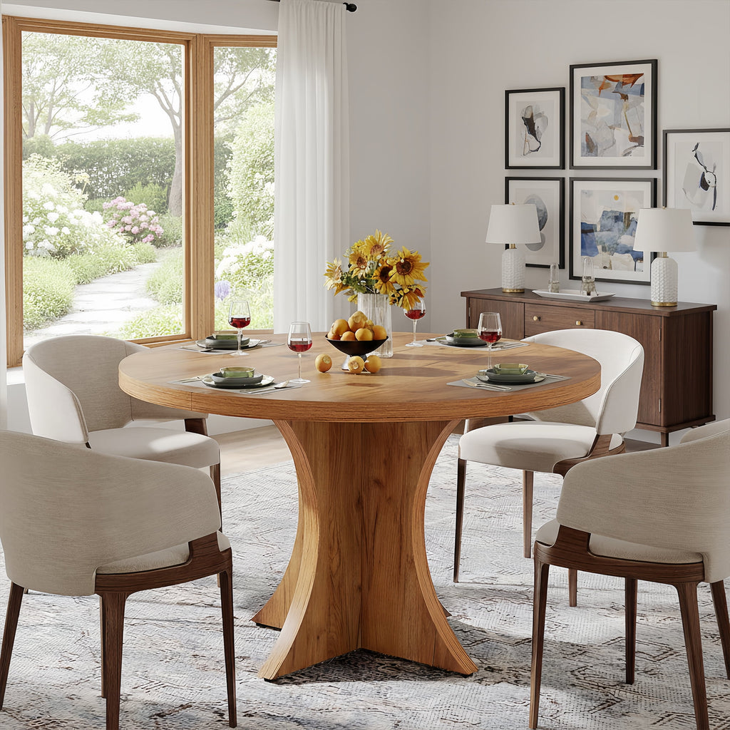 Modern Faux Marble Dining Table, 63 Rectangular 4-6 Seater Wood Table with Sturdy Base, Kitchen Living Room Dinner Table