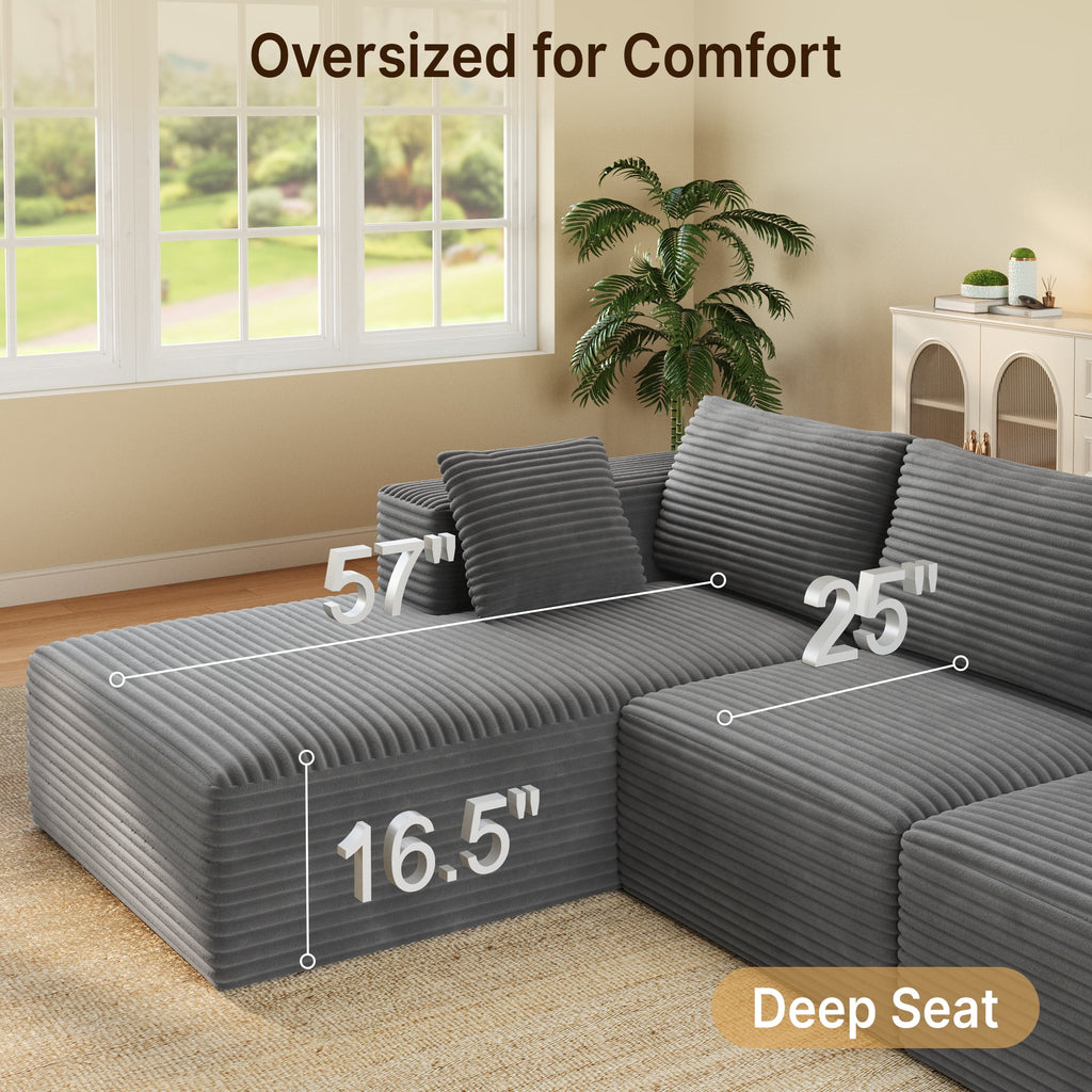 Comfortable Sofa Couch, Lofka L Shaped Foam Couch for Office, Living Room, Green