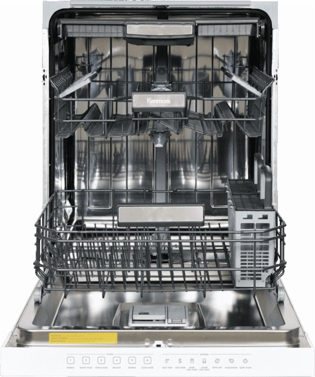 Kenmore 24” Built-In-Dishwasher w/ 3rd Rack & Turbo Dry-White Pocket handle